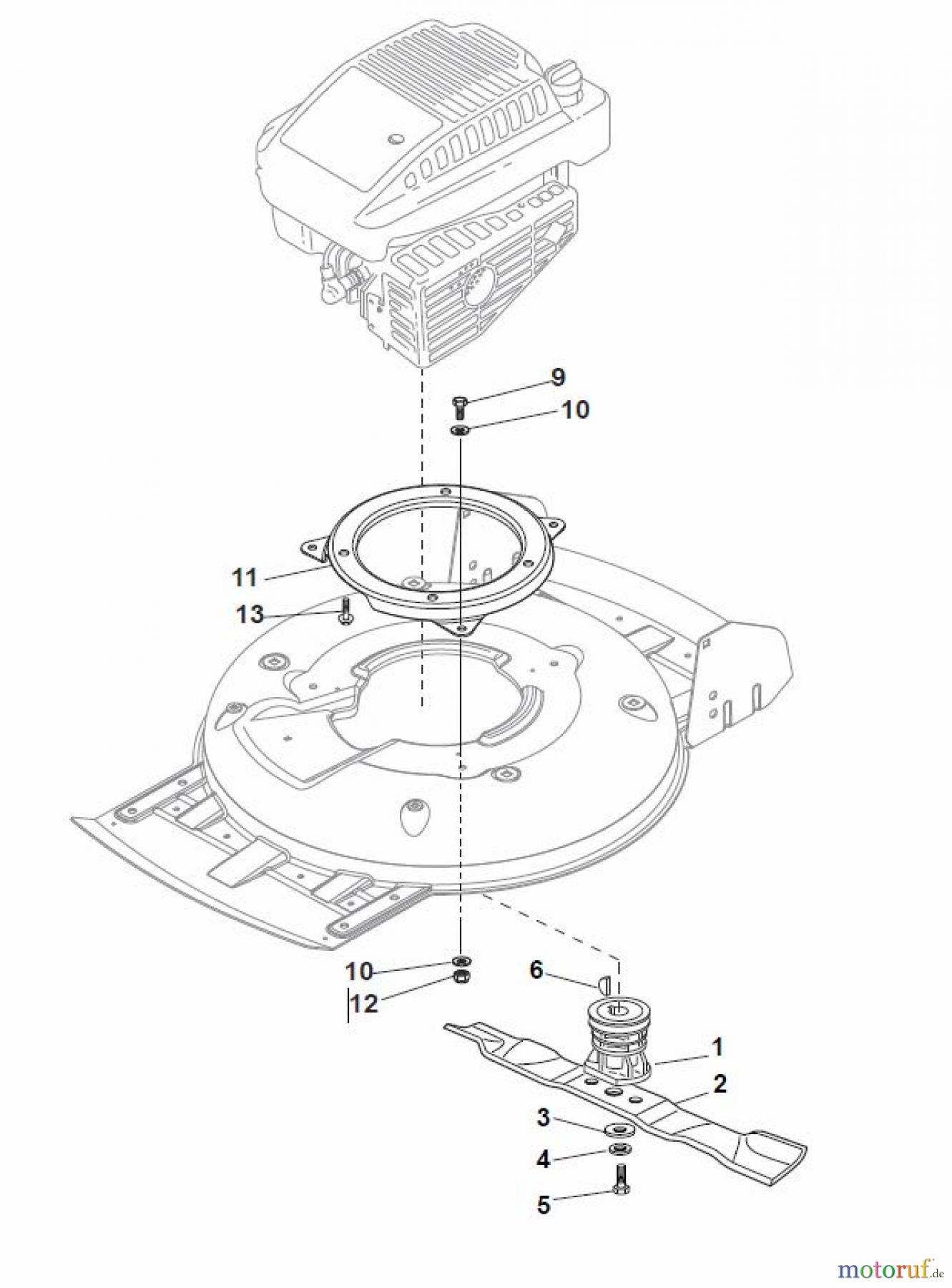  Global Garden Products GGP Rasenmäher Benzin Mit Antrieb 2017 MCS 504 TR 4S Blade - with Standard Flange