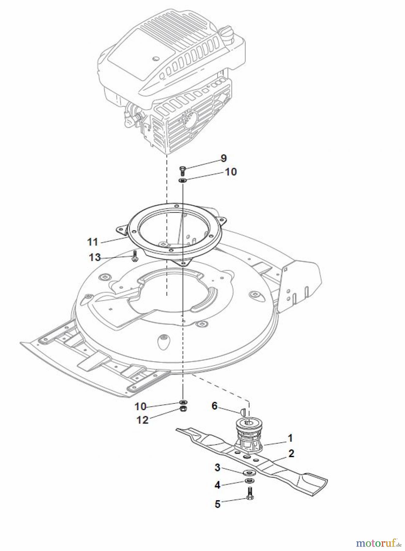  Global Garden Products GGP Rasenmäher Benzin Mit Antrieb 2017 MCS 504 TR Blade - with Standard Flange