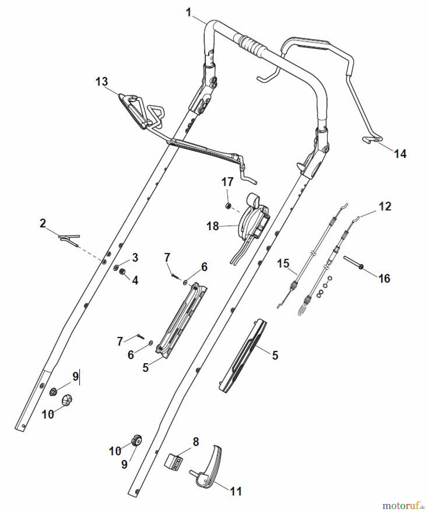  Global Garden Products GGP Rasenmäher Benzin Mit Antrieb 2017 MP1 504 S Handle, Upper Part