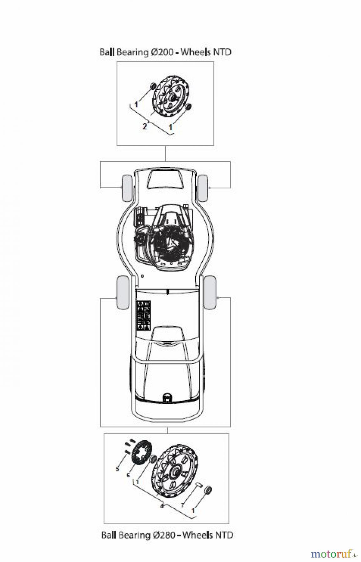  Global Garden Products GGP Rasenmäher Baujahr 2017 Benzin Mit Antrieb 2017 MP1 504 SV Wheels and Hub Caps