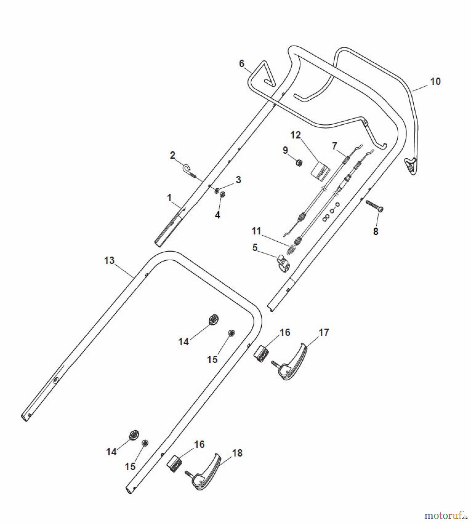  Global Garden Products GGP Rasenmäher Benzin Mit Antrieb 2017 MP1 504 SVE Handle, Upper Part