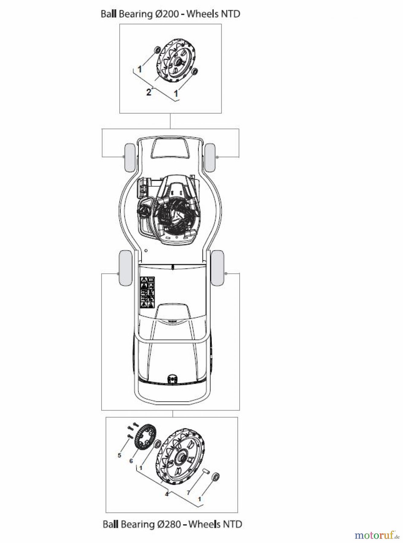  Global Garden Products GGP Rasenmäher Baujahr 2017 Benzin Mit Antrieb 2017 MP1 504 SVQ Wheels and Hub Caps