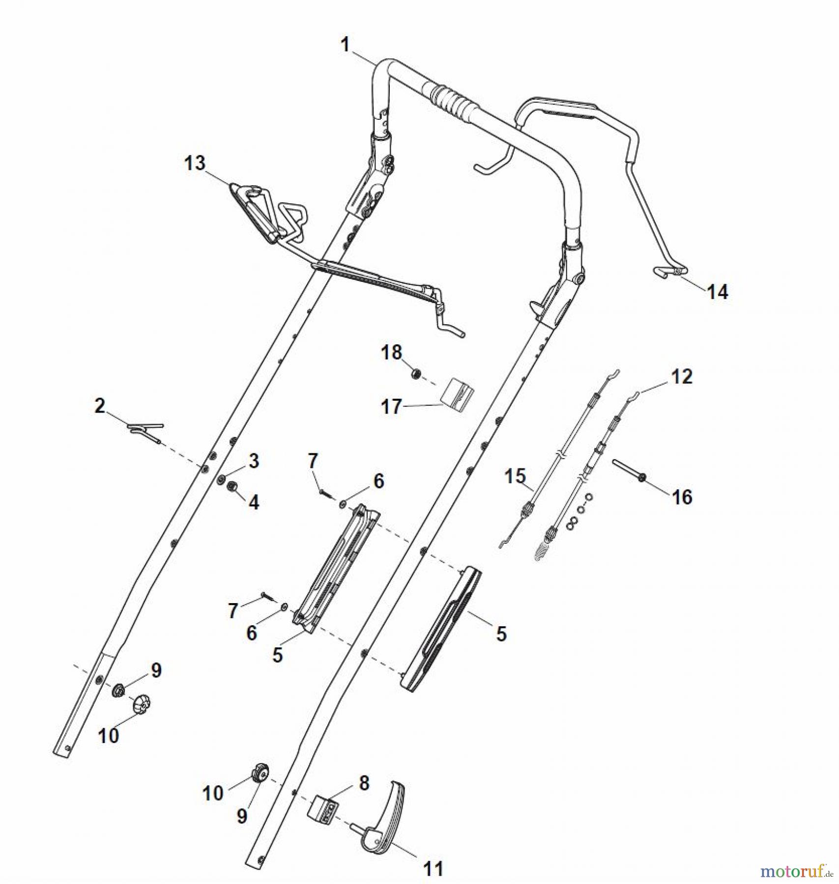  Global Garden Products GGP Rasenmäher Benzin Mit Antrieb 2017 MP1 504 WSQ Handle, Upper Part