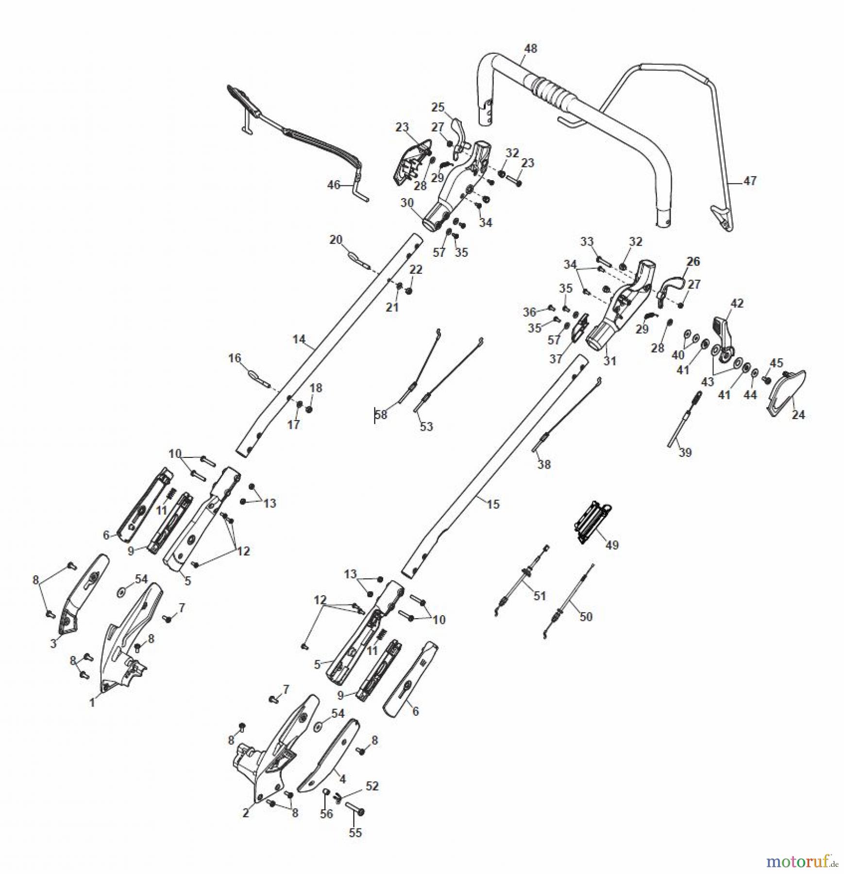  Global Garden Products GGP Rasenmäher Benzin Mit Antrieb 2017 MP2 504 SE Chassis/Handle, Upper Part