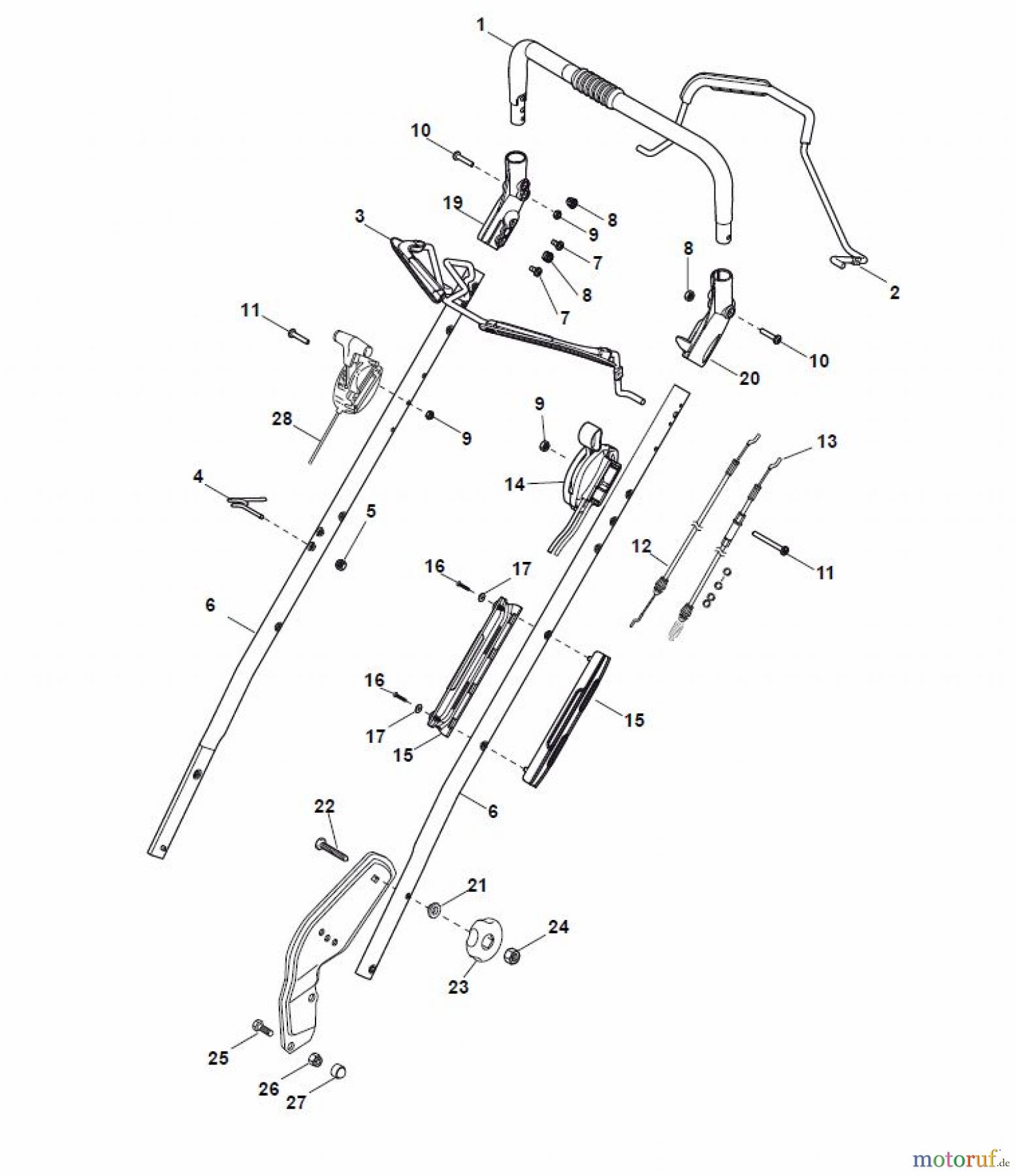  Global Garden Products GGP Rasenmäher Baujahr 2017 Benzin Mit Antrieb 2017 NP 534 TR 3S Handle, Upper Part 3S