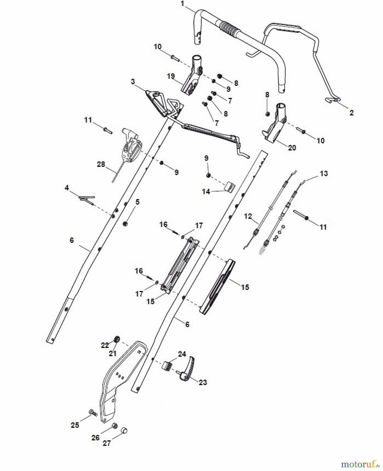  Global Garden Products GGP Rasenmäher Benzin Mit Antrieb 2017 NP 534 TR 3S Handle, Upper Part