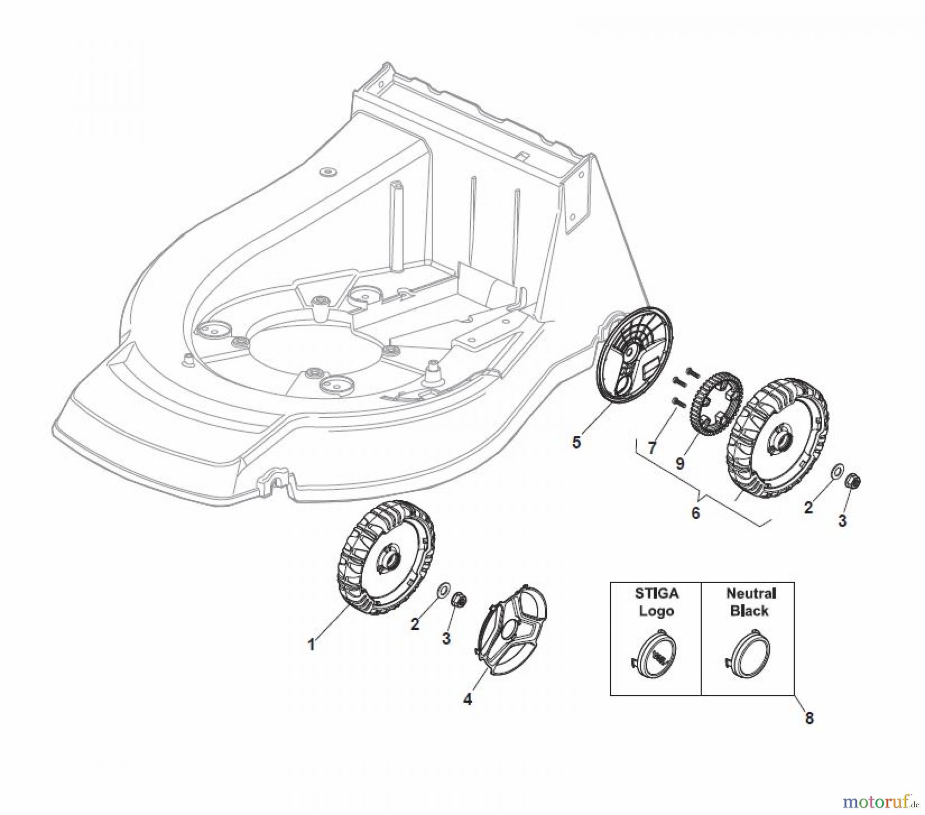  Global Garden Products GGP Rasenmäher Baujahr 2017 Benzin Mit Antrieb 2017 NP 534 TR 3S Wheel and Hub Cap