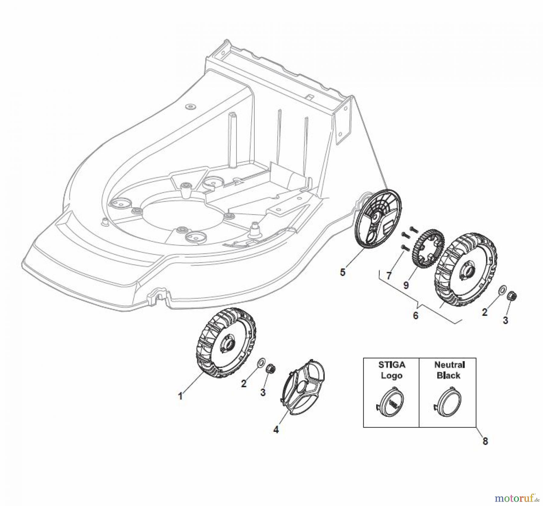  Global Garden Products GGP Rasenmäher Baujahr 2017 Benzin Mit Antrieb 2017 NP 534 TR Wheel and Hub Cap