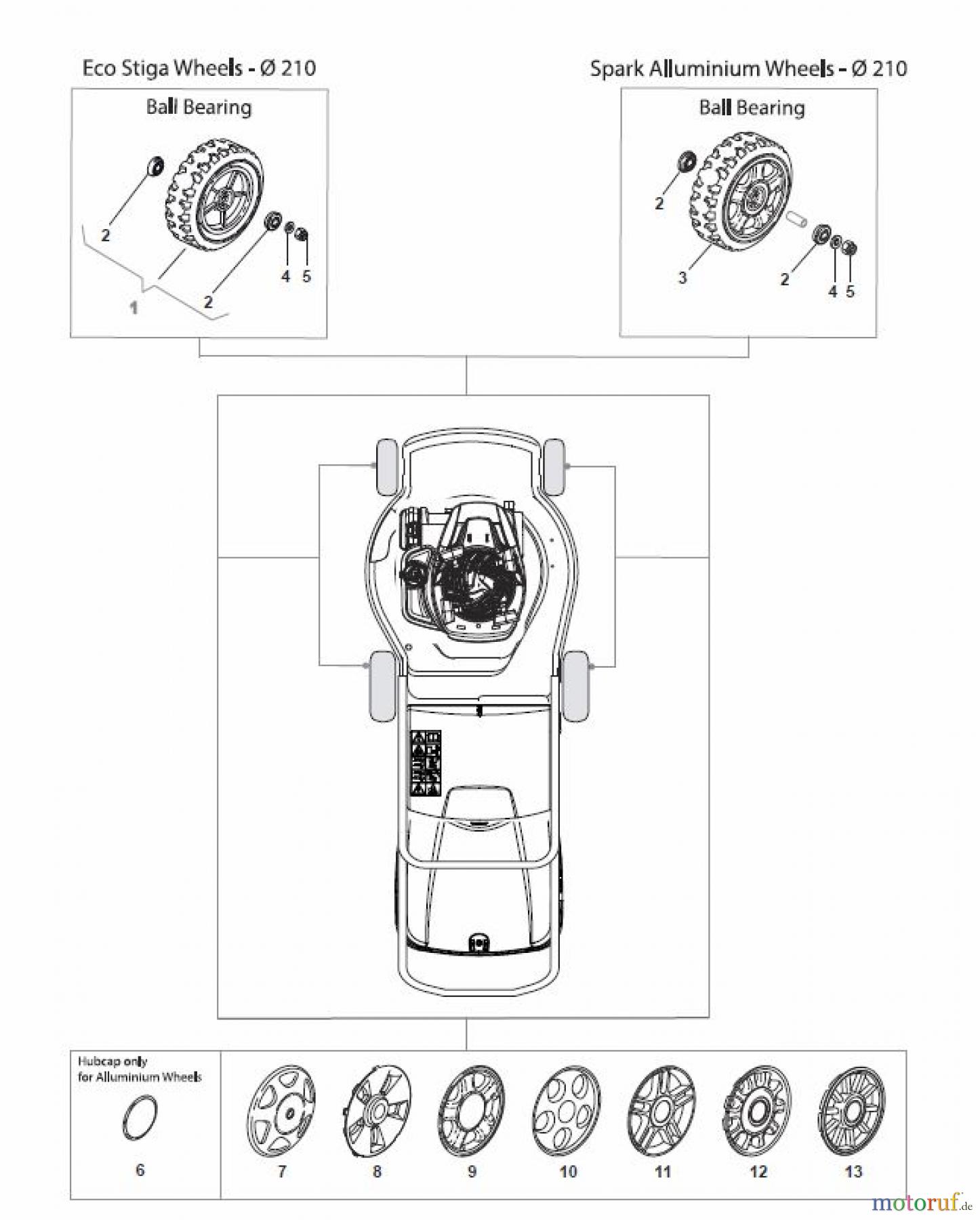  Global Garden Products GGP Rasenmäher Baujahr 2017 Benzin Mit Antrieb 2017 NP 534 TR/E 3S Wheel and Hub Cap