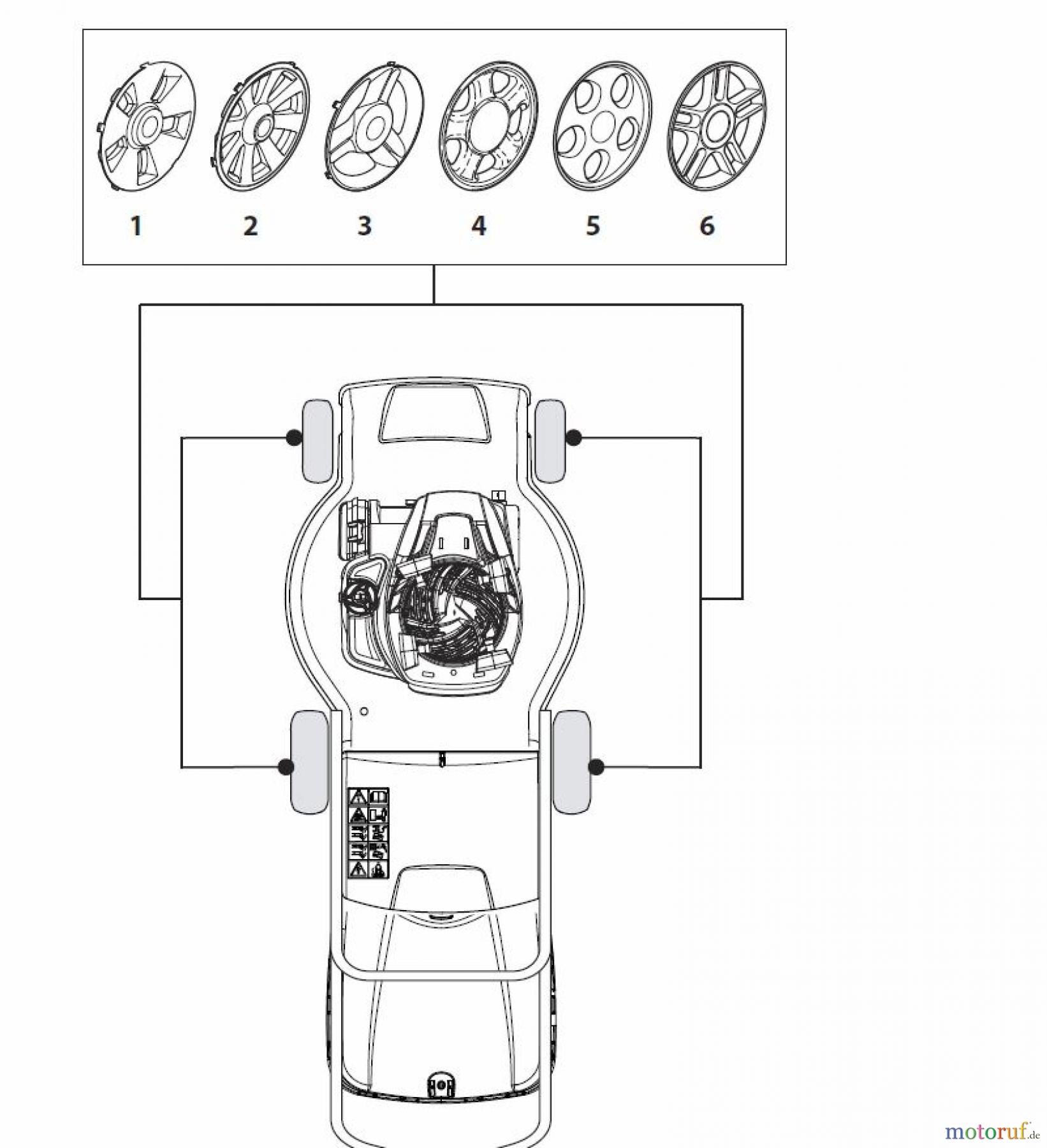  Global Garden Products GGP Rasenmäher Benzin Mit Antrieb 2017 NT 484 TR/E - 484 TRQ/E Hub Caps