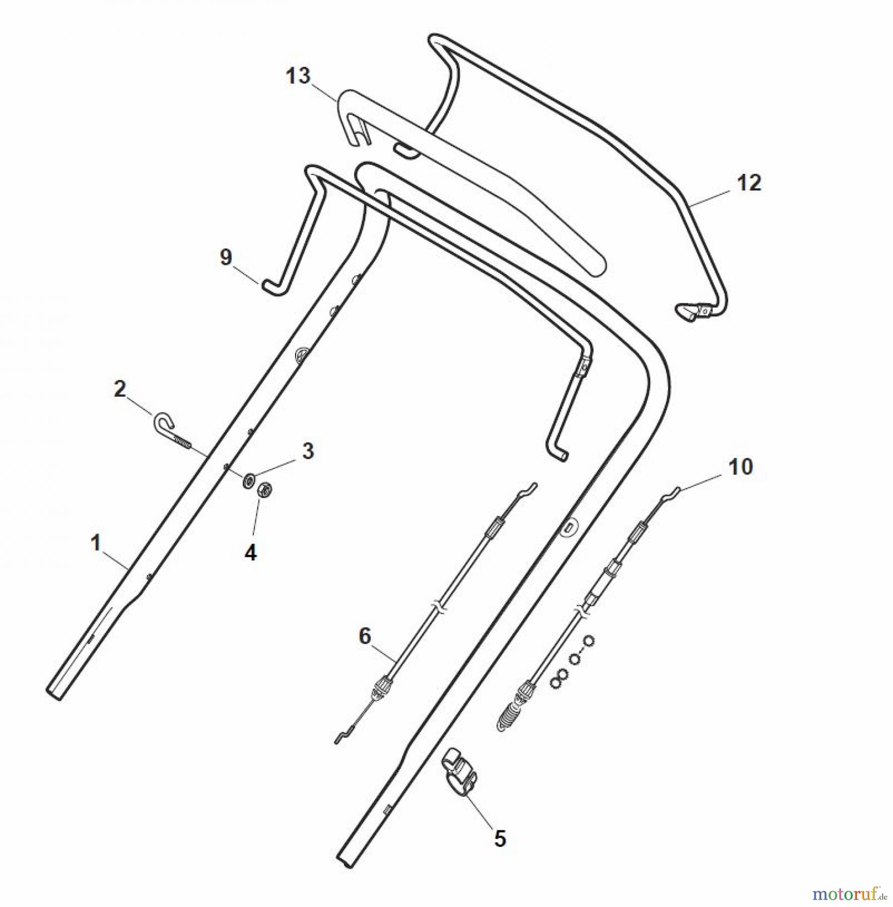  Global Garden Products GGP Rasenmäher Benzin Mit Antrieb 2017 NT 484 W TR/E - W TRQ/E Handle, Upper Part - ECO