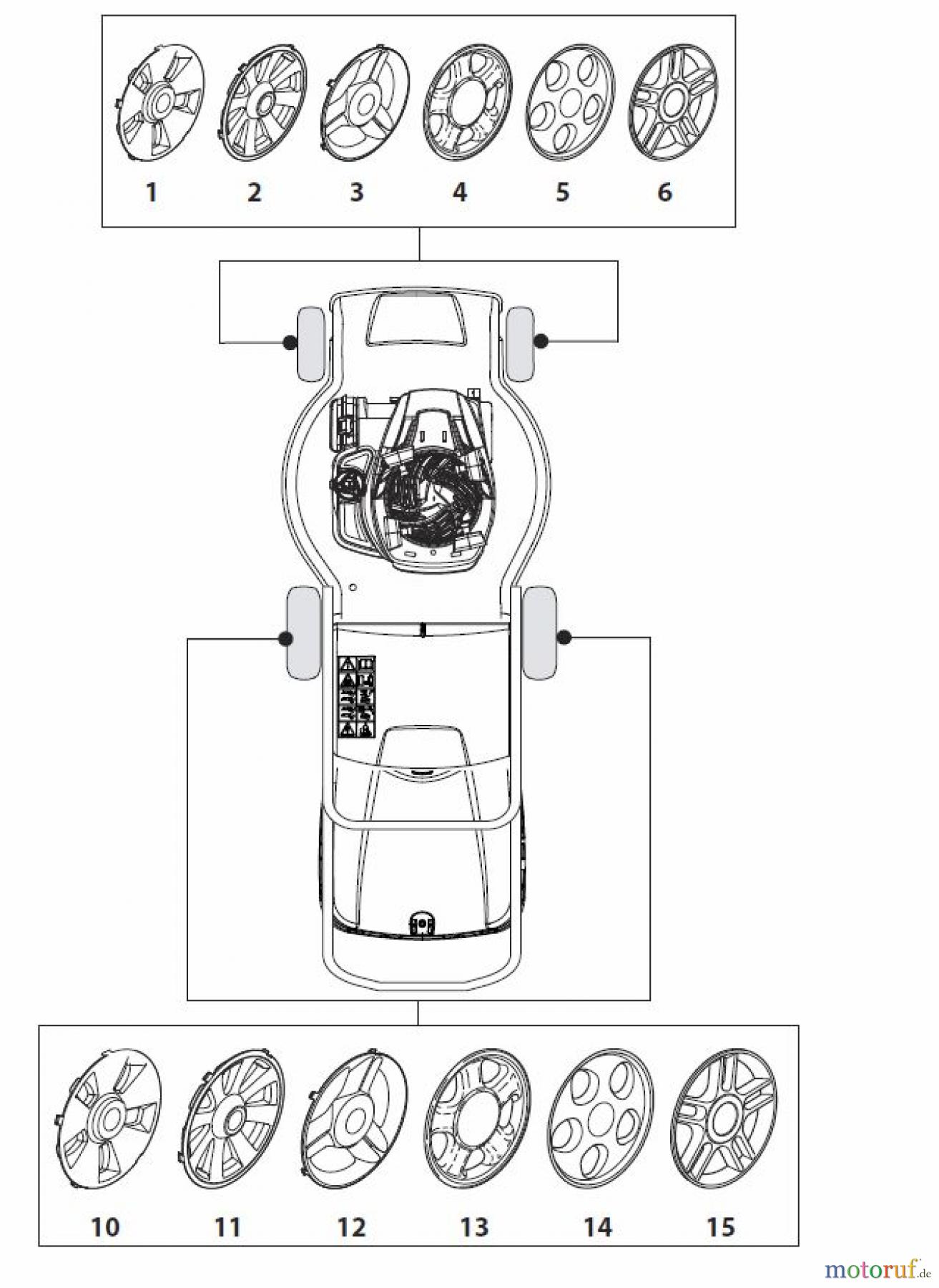  Global Garden Products GGP Rasenmäher Baujahr 2017 Benzin Mit Antrieb 2017 NT 484 W TR/E 4S - W TRQ/E 4S Hub Caps