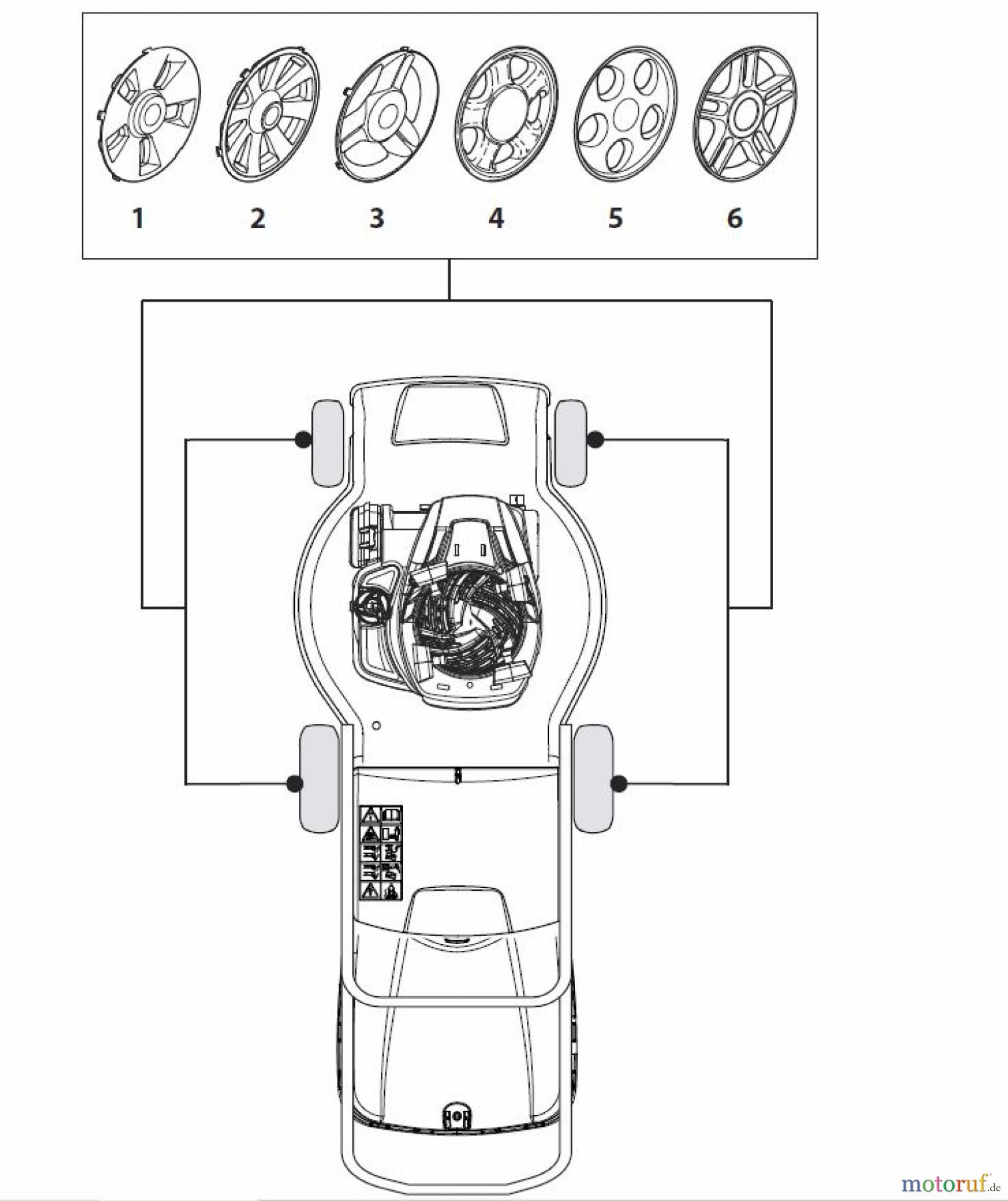  Global Garden Products GGP Rasenmäher Baujahr 2017 Benzin Mit Antrieb 2017 NT 534 TR 4S - TRQ 4S Hub Caps