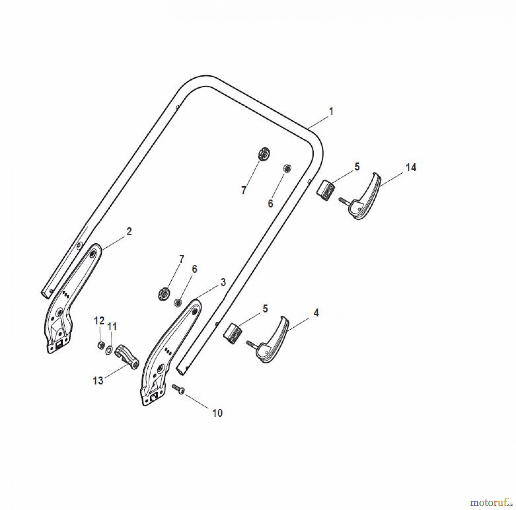  Global Garden Products GGP Rasenmäher Benzin Mit Antrieb 2017 NT 534 TR/E 4S - TRQ/E 4S Handle, Lower Part - LUX