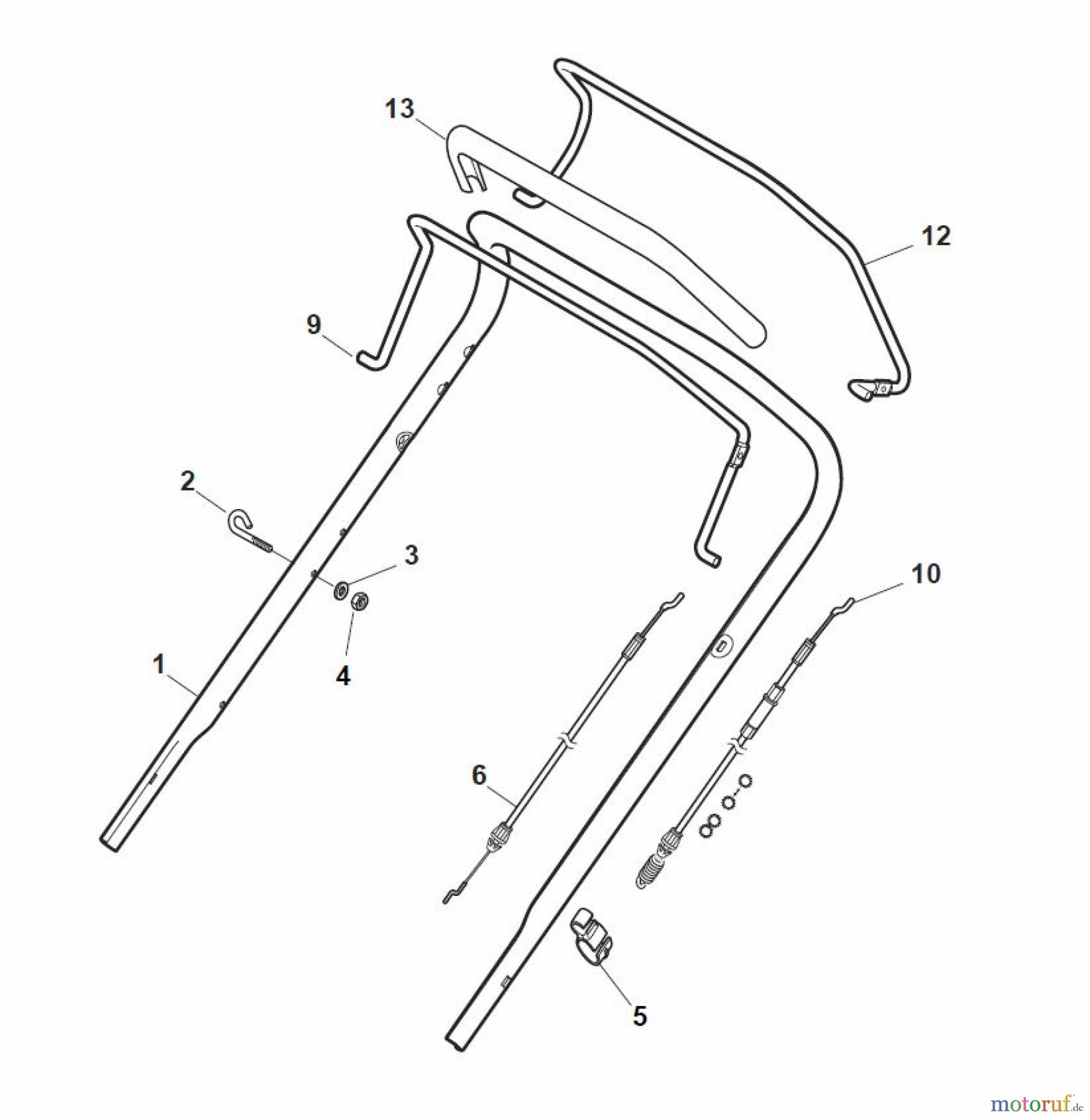  Global Garden Products GGP Rasenmäher Baujahr 2017 Benzin Mit Antrieb 2017 NT 534 TR/E 4S - TRQ/E 4S Handle, Upper Part - ECO