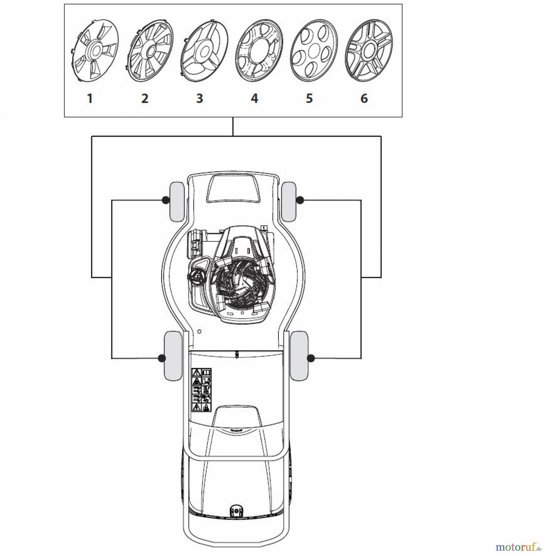  Global Garden Products GGP Rasenmäher Benzin Mit Antrieb 2017 NT 534 TR/E 4S - TRQ/E 4S Hub Caps