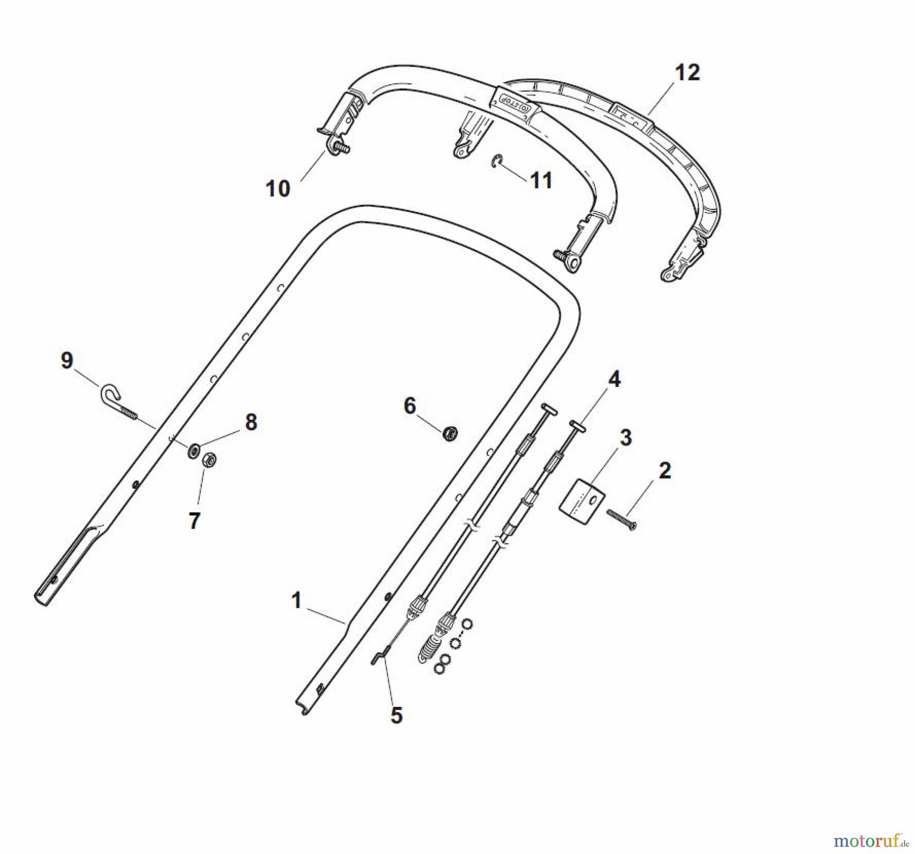  Global Garden Products GGP Rasenmäher Baujahr 2017 Benzin Mit Antrieb 2017 NT 534 W TR 4S - W TRQ 4S Handle, Upper Part