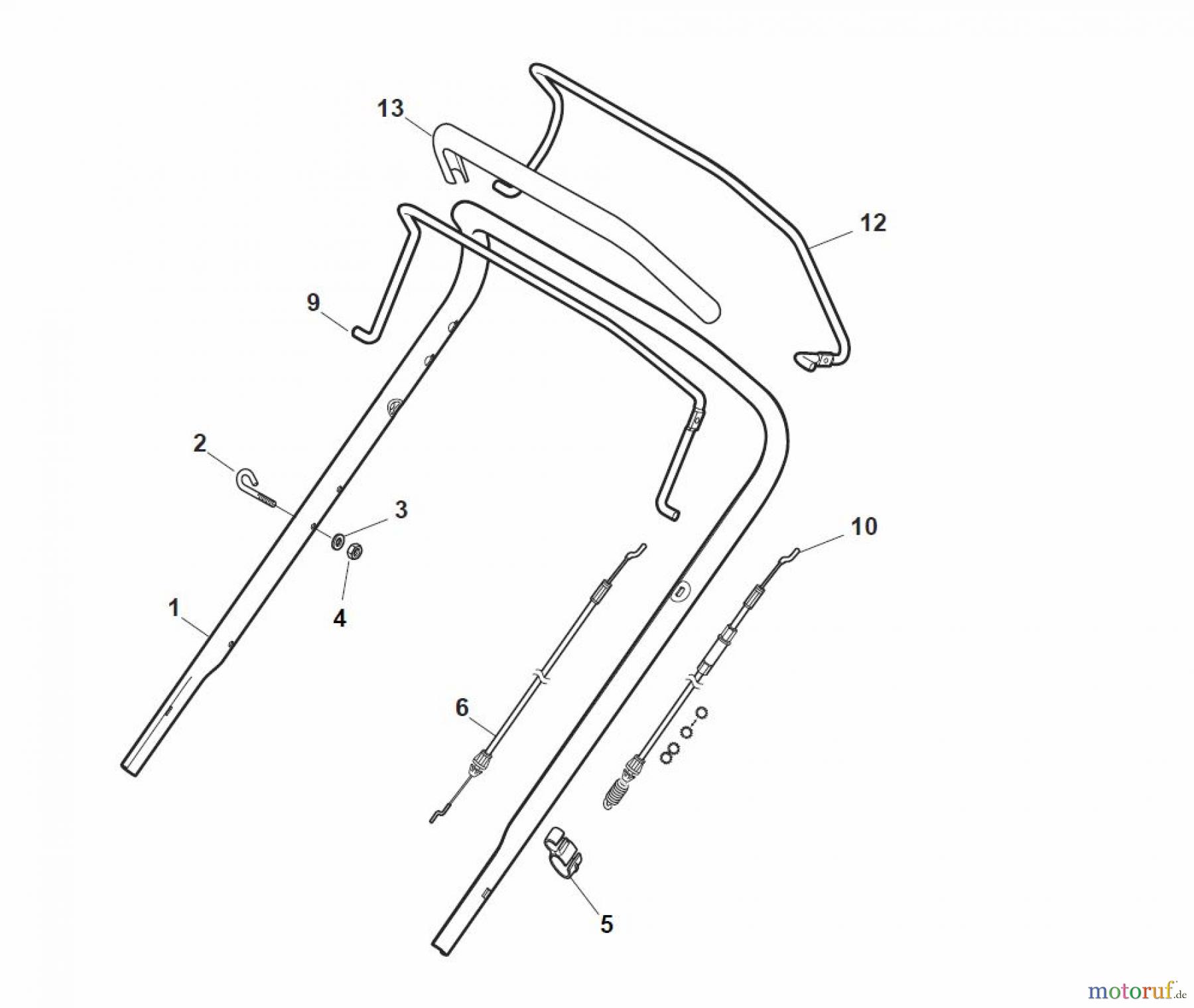  Global Garden Products GGP Rasenmäher Baujahr 2017 Benzin Mit Antrieb 2017 NTL 484 TR 4S - TRQ 4S Handle, Upper Part - ECO