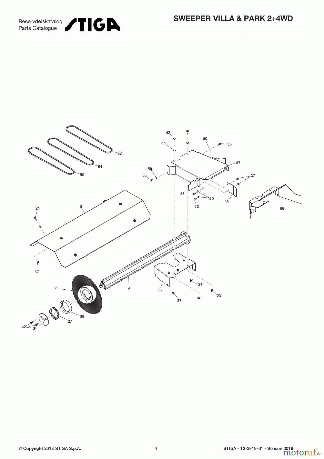  Stiga Frontmäher Anbau 2017 Front Mower SWEEPER VILLA & PARK 2+4WD 13-3918-61 - Season 2017 Sweeper