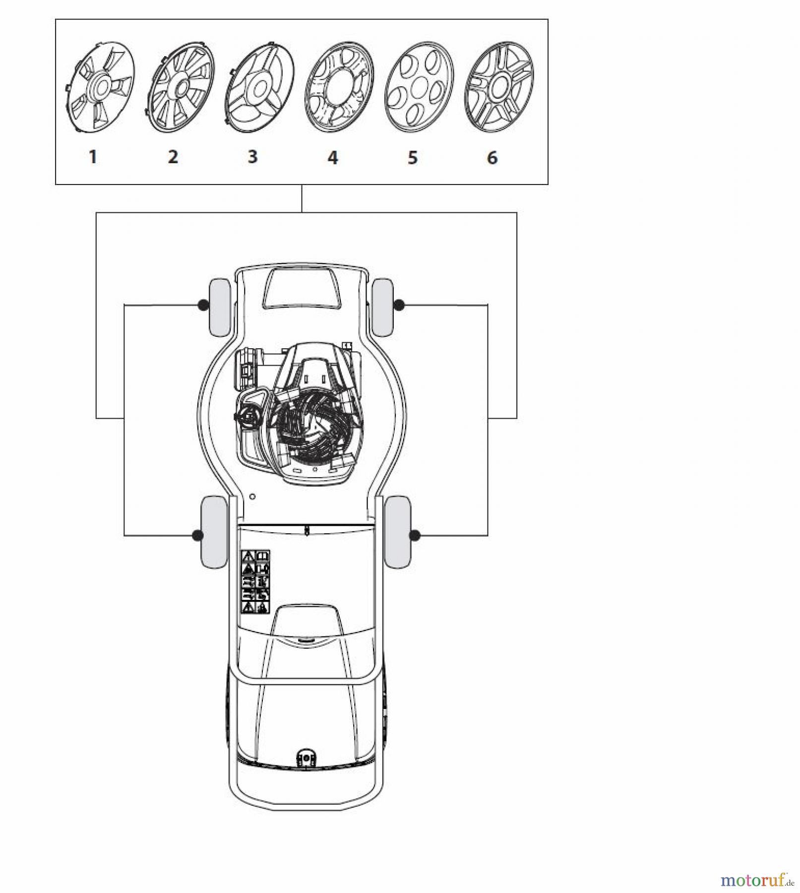  Global Garden Products GGP Rasenmäher Baujahr 2017 Benzin Mit Antrieb 2017 NTL 484 TR/E 4S - TRQ/E 4S Hub Caps