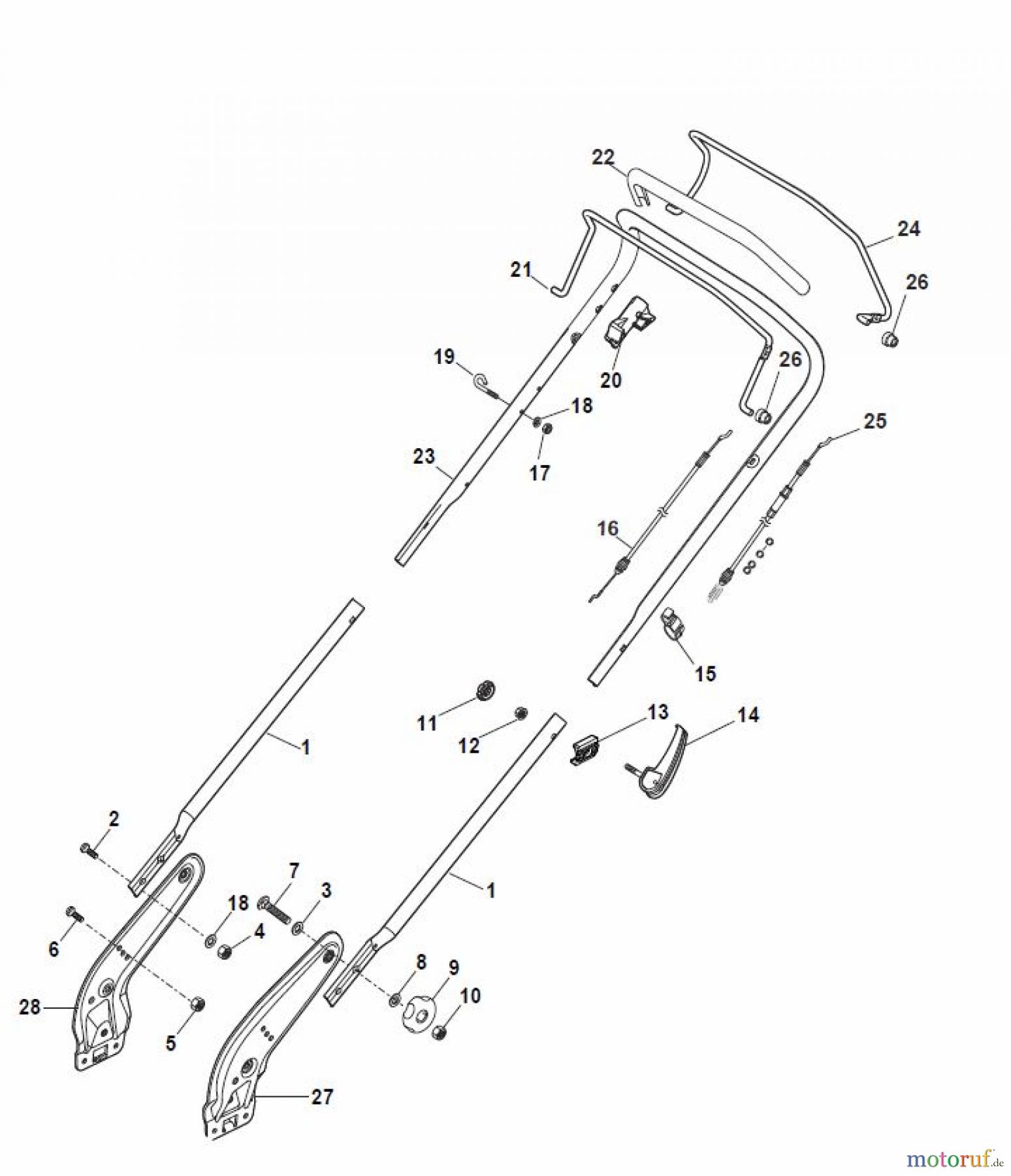  Global Garden Products GGP Rasenmäher Benzin Mit Antrieb 2017 NTL 484 TR-R (Roller) Handle, Upper Part