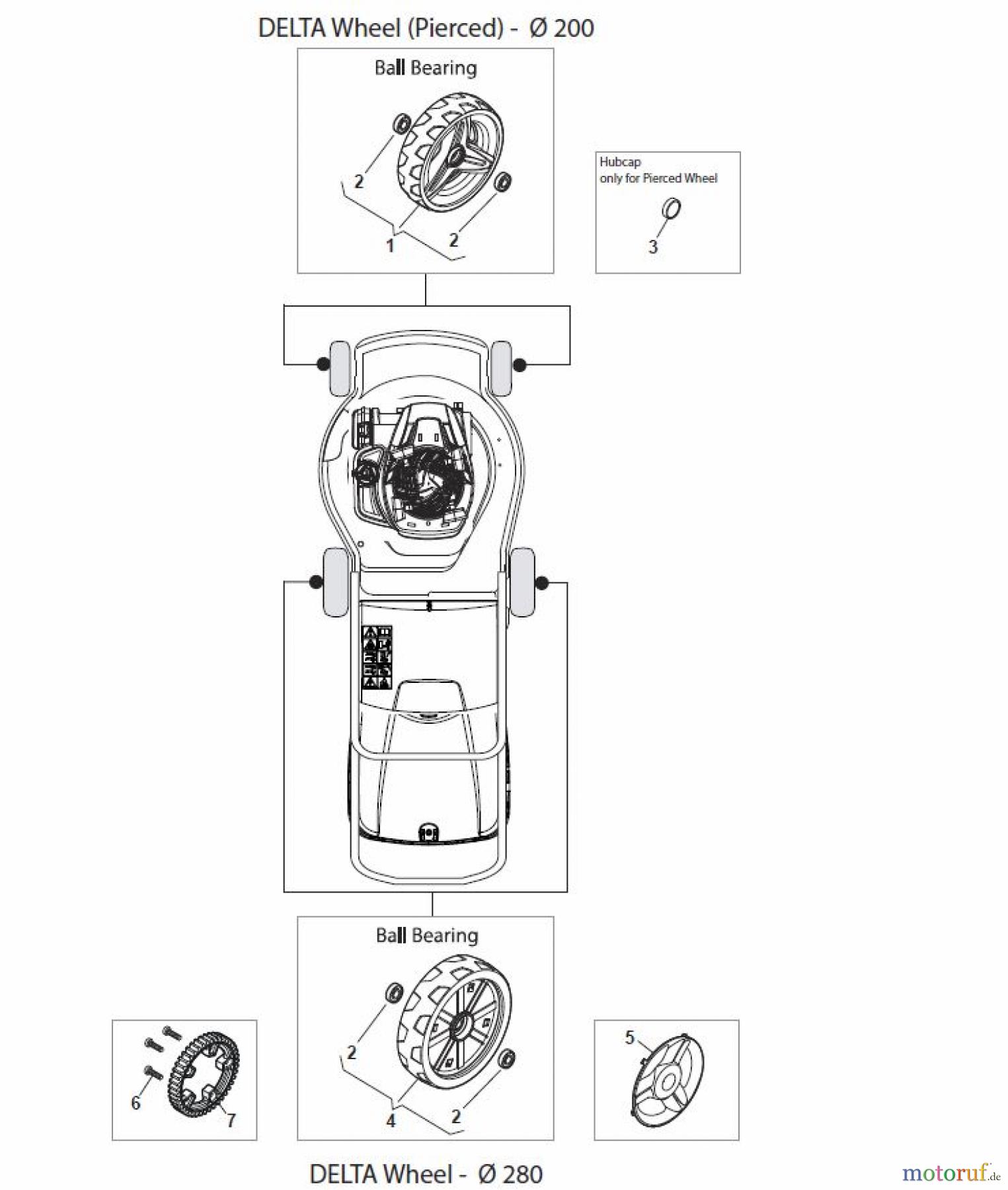  Global Garden Products GGP Rasenmäher Baujahr 2017 Benzin Mit Antrieb 2017 NTL 484 W TR/E - W TRQ/E 4S Wheels and Hub Caps