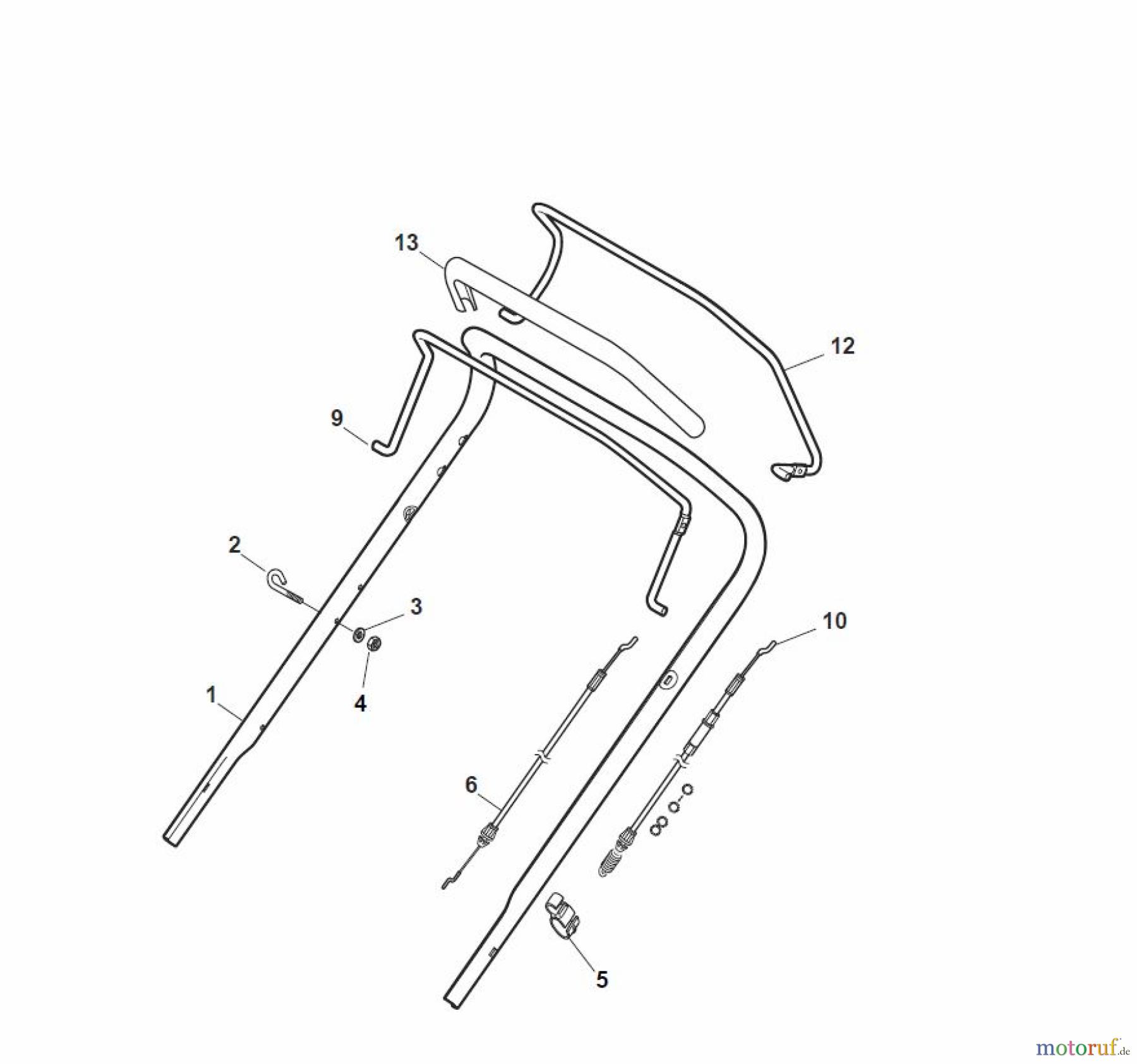  Global Garden Products GGP Rasenmäher Baujahr 2017 Benzin Mit Antrieb 2017 NTL 484 W TR/E 4S - W TRQ/E 4S Handle, Upper Part - ECO