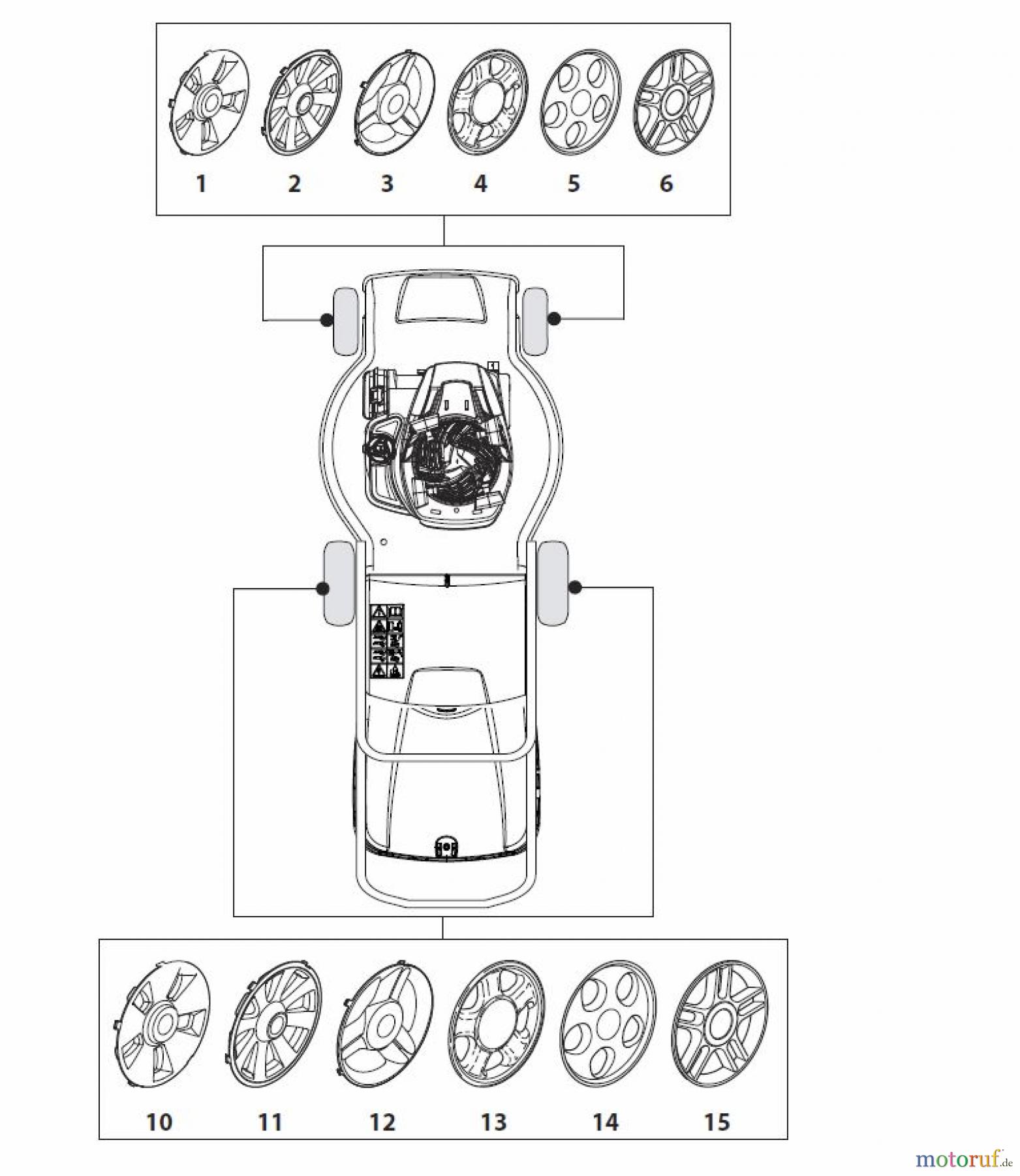  Global Garden Products GGP Rasenmäher Benzin Mit Antrieb 2017 NTL 534 W TR 4S - W TRQ 4S Hub Caps