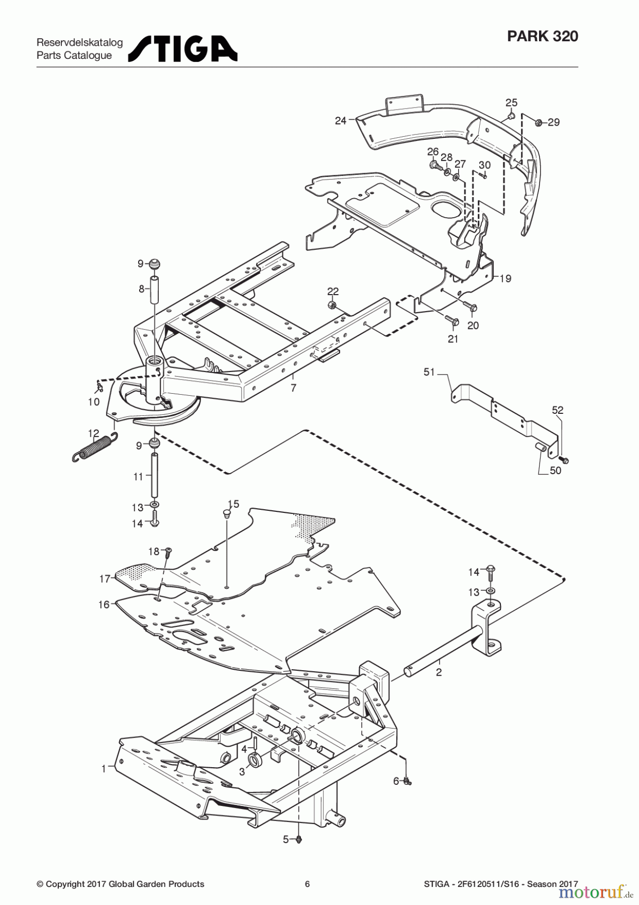  Stiga Frontmäher Baujahr 2017 Park Compact 2017 Park 320 2F6120511/S16 - Season 2017 Frame