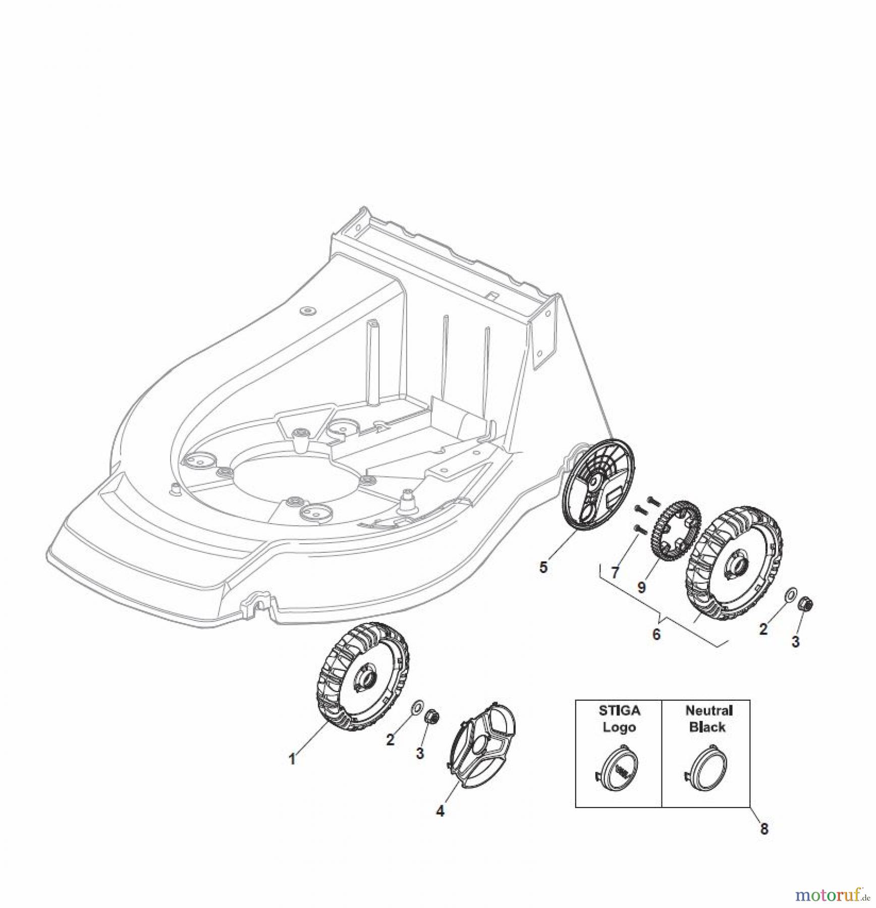  Global Garden Products GGP Rasenmäher Benzin Mit Antrieb 2017 PAN 504 TR Wheel and Hub Cap