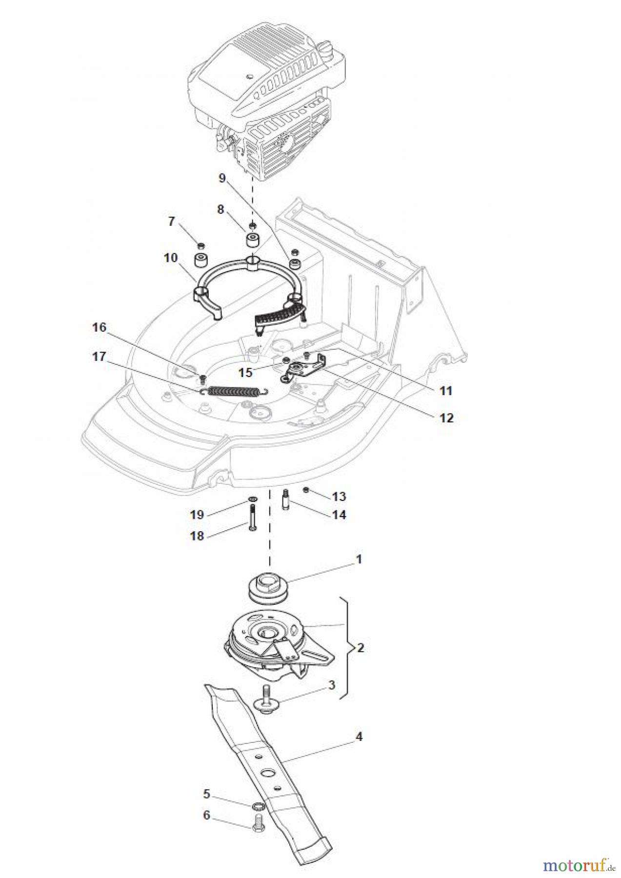  Global Garden Products GGP Rasenmäher Benzin Mit Antrieb 2017 PAN 504 TR/E Blade and Hub with BBC