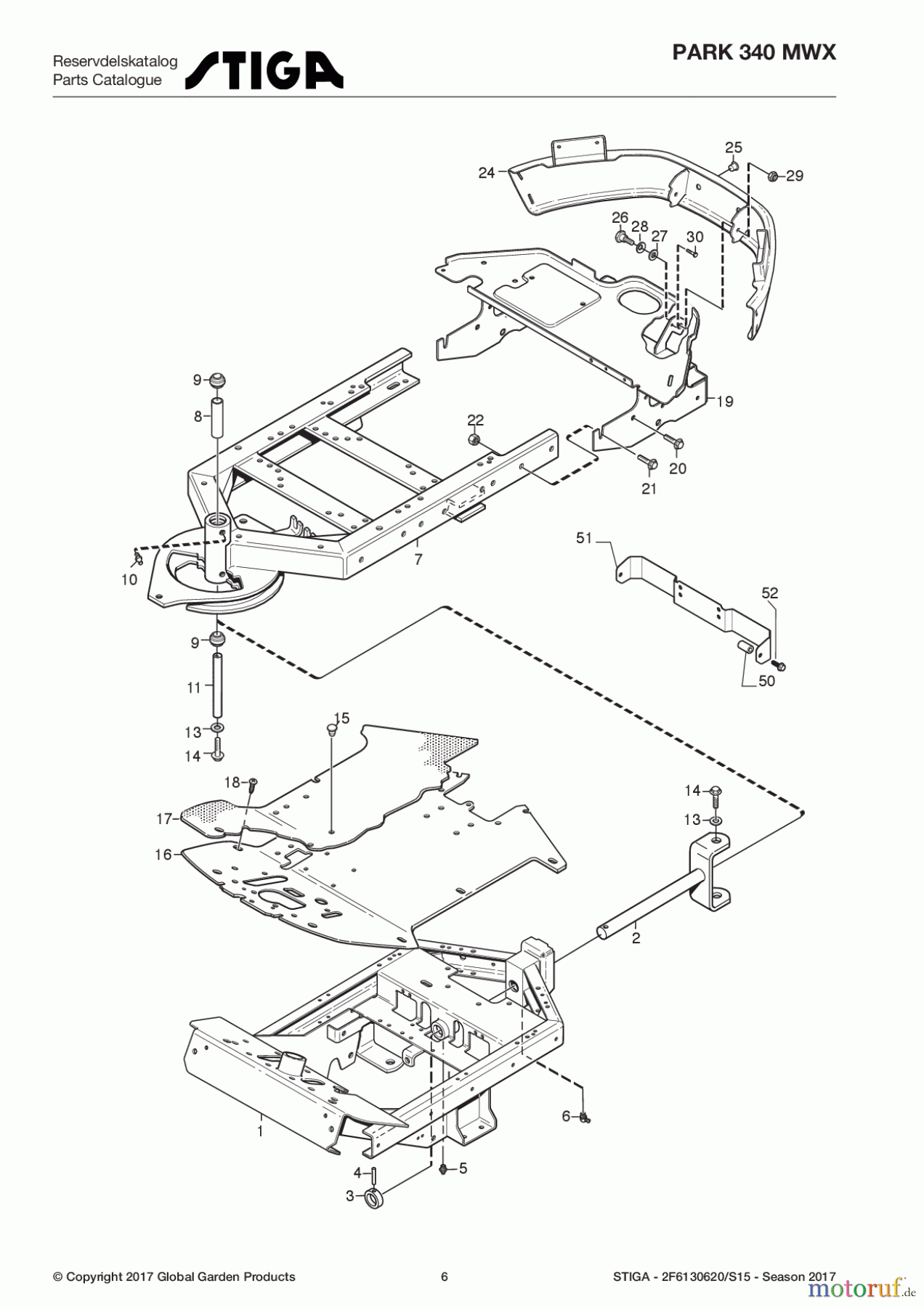  Stiga Frontmäher Grundgerät Park Compact 2017 Park 340 MWX 2F6130620/S15 - Season 2017 Frame