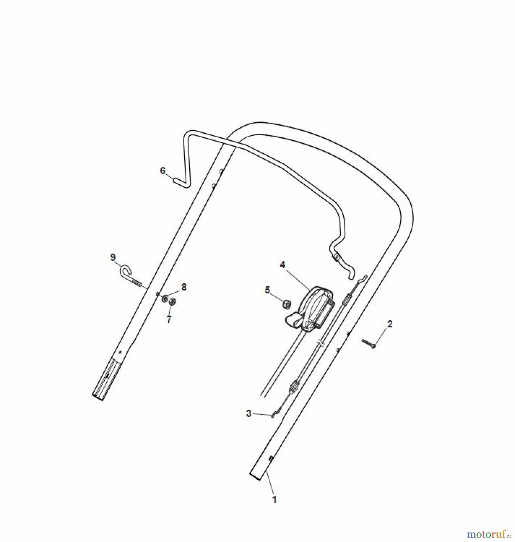  Global Garden Products GGP Rasenmäher Benzin Ohne Antrieb 2017 CR-CS 434 Handle, Upper Part