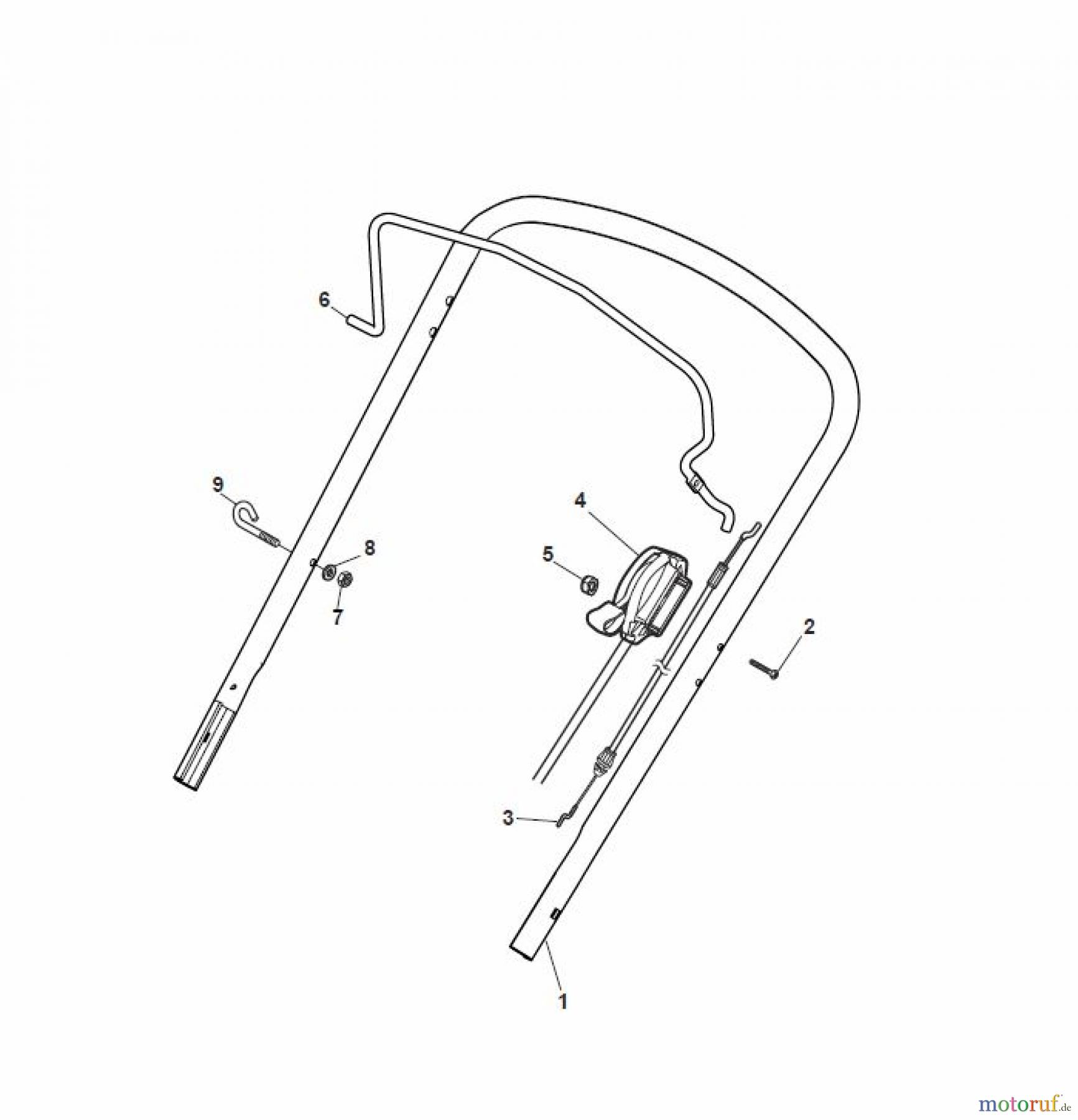  Global Garden Products GGP Rasenmäher Benzin Ohne Antrieb 2017 CR-CS 434 W Handle, Upper Part