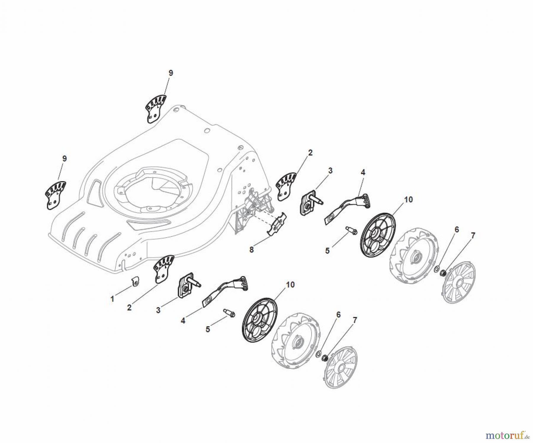  Global Garden Products GGP Rasenmäher Benzin Ohne Antrieb 2017 CR-CS 484 - CR-CS 484 Q Height Adjusting