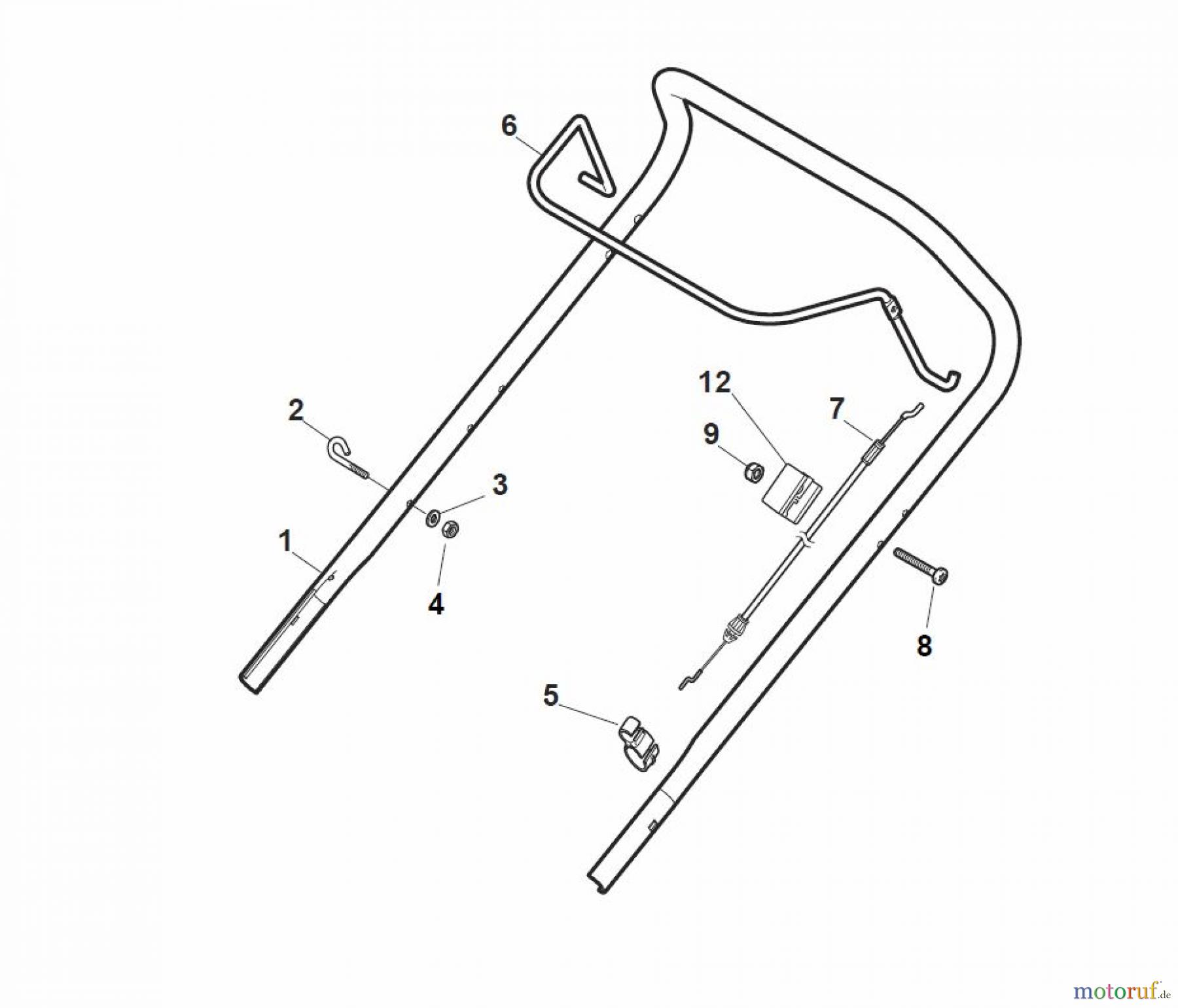  Global Garden Products GGP Rasenmäher Baujahr 2017 Benzin Ohne Antrieb 2017 CR-CS 484 W - CR-CS 484 WQ Handle, Upper Part