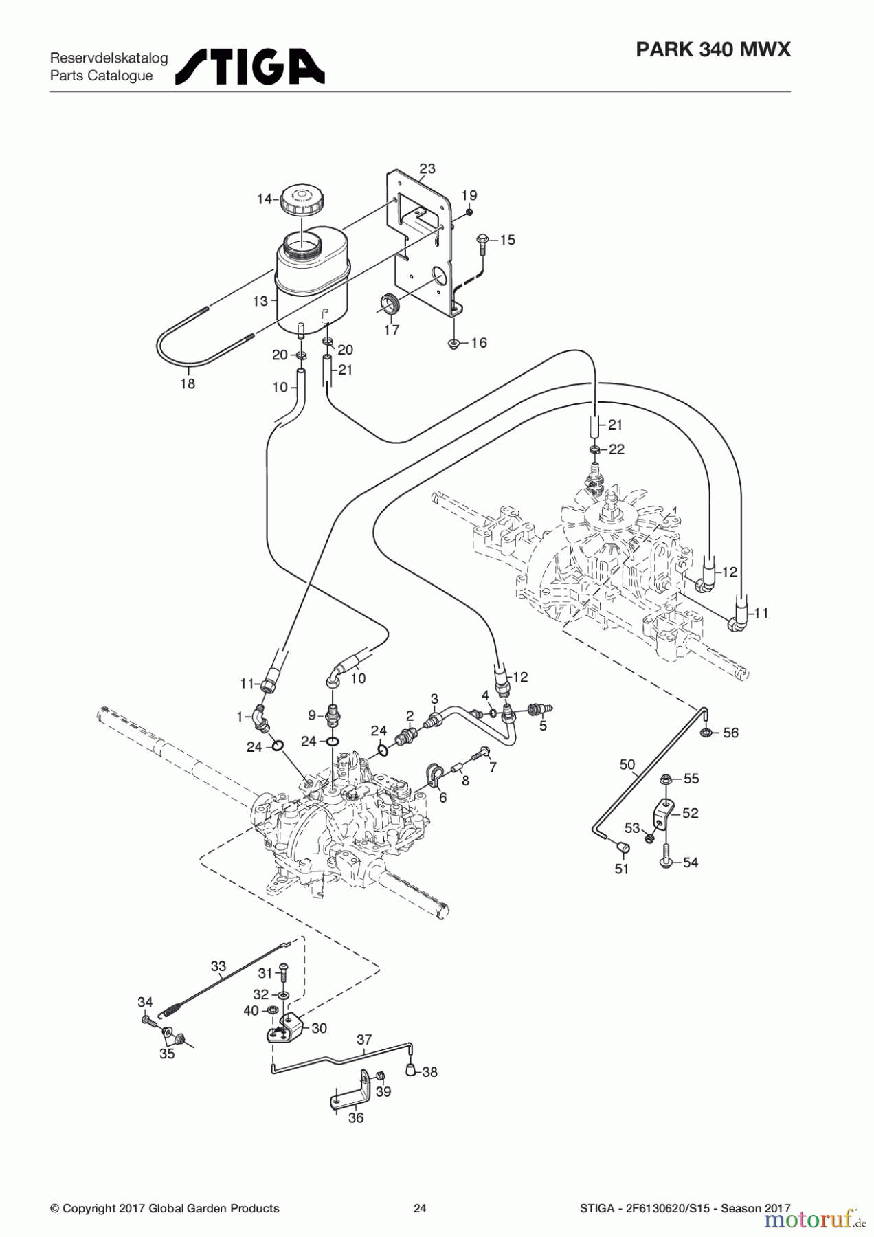  Stiga Frontmäher Grundgerät Park Compact 2017 Park 340 MWX 2F6130620/S15 - Season 2017 Transmission