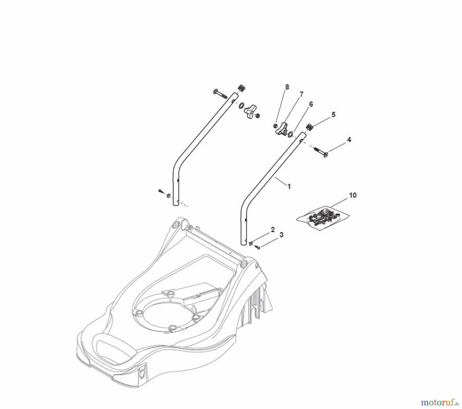  Global Garden Products GGP Rasenmäher Benzin Ohne Antrieb 2017 EP 414 Handle, Lower Part