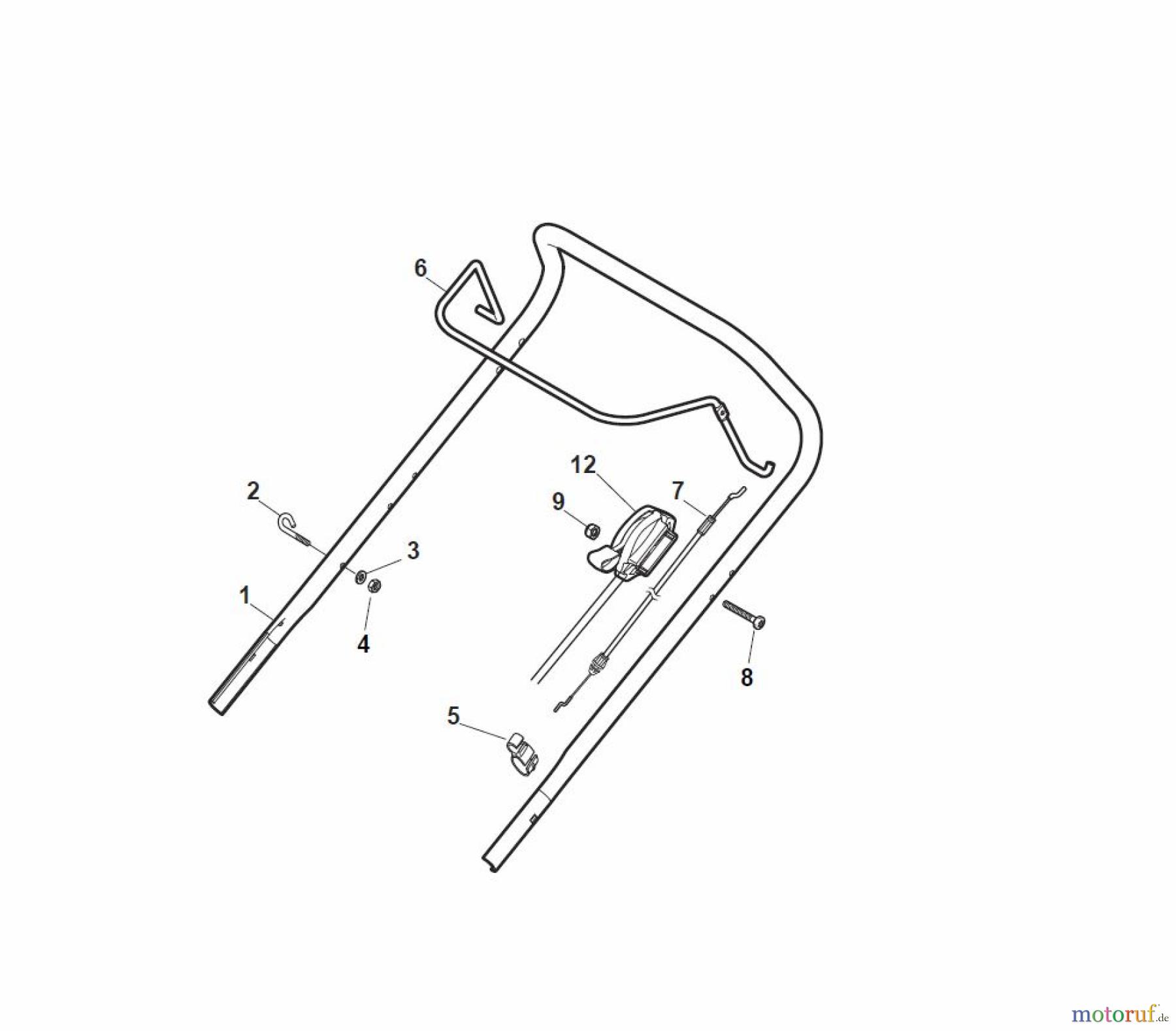  Global Garden Products GGP Rasenmäher Benzin Ohne Antrieb 2017 ES 464 Handle, Upper Part