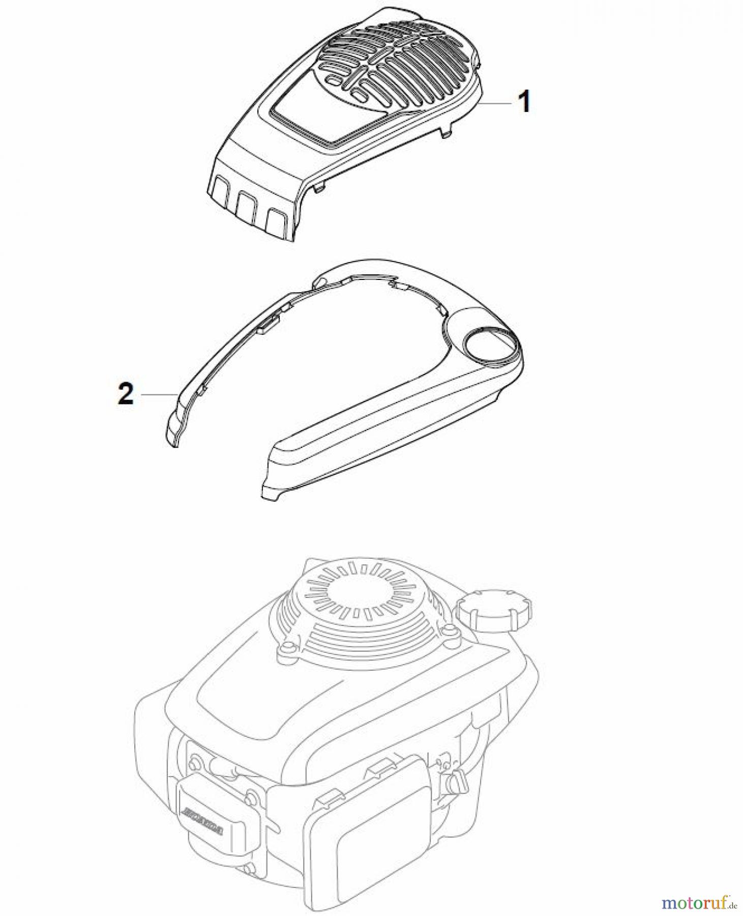  Global Garden Products GGP Rasenmäher Baujahr 2017 Benzin Ohne Antrieb 2017 ES 534 Honda Engine Cover