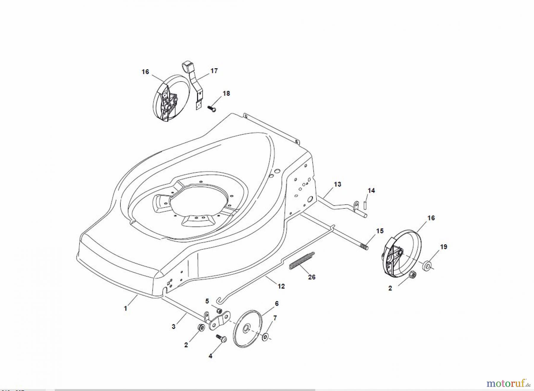  Global Garden Products GGP Rasenmäher Baujahr 2017 Benzin Ohne Antrieb 2017 ESL 464 Deck And Height Adjusting