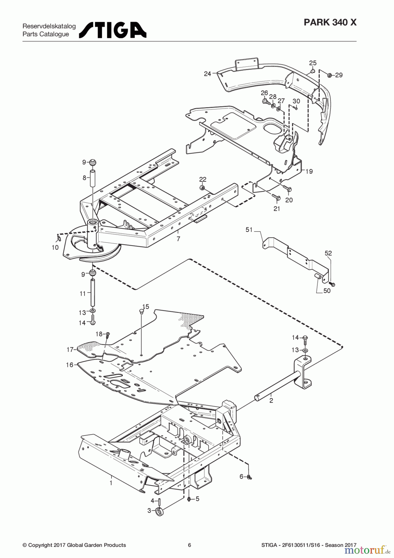  Stiga Frontmäher Grundgerät Park Compact 2017 Park 340 X 2F6130511/S16 - Season 2017 Frame