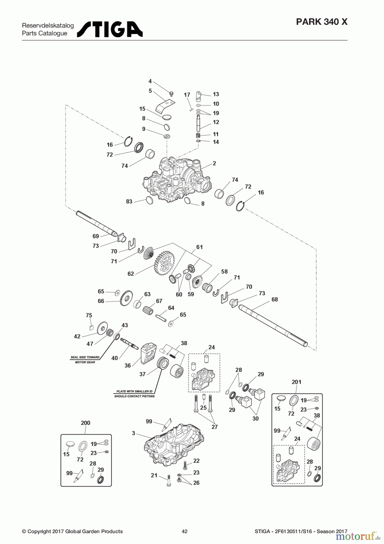  Stiga Frontmäher Baujahr 2017 Park Compact 2017 Park 340 X 2F6130511/S16 - Season 2017 Transmission