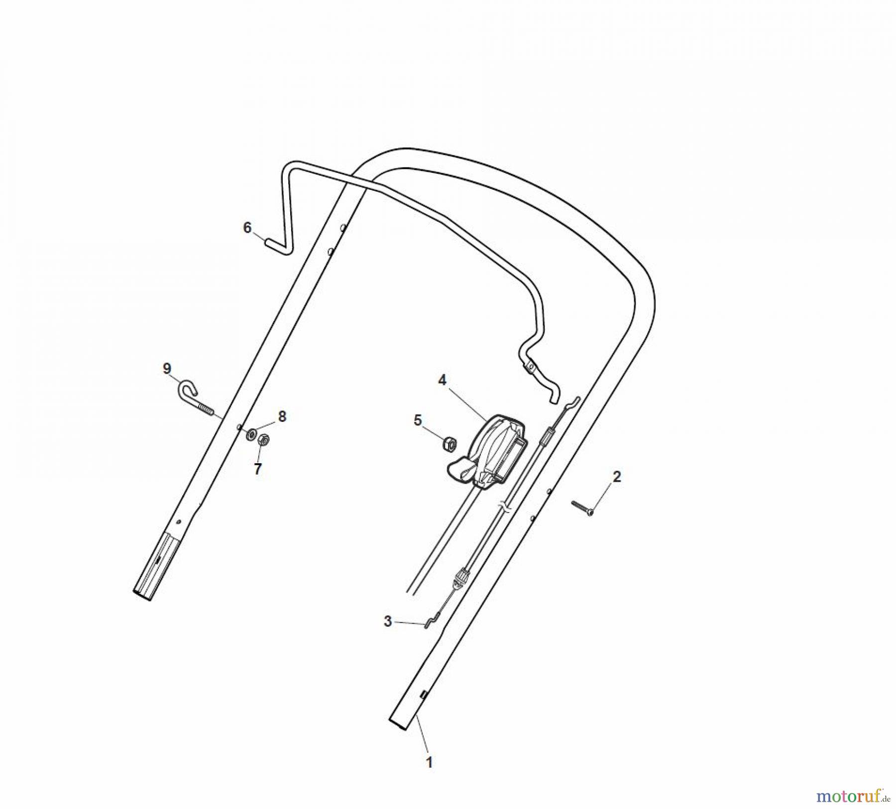  Global Garden Products GGP Rasenmäher Benzin Ohne Antrieb 2017 MCS 474 Q Handle, Upper Part