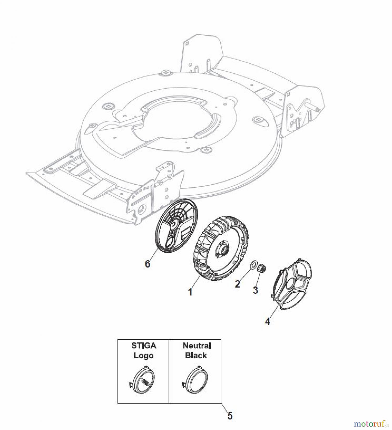  Global Garden Products GGP Rasenmäher Benzin Ohne Antrieb 2017 MCS 504 Wheels and Hub Cap s - STAR