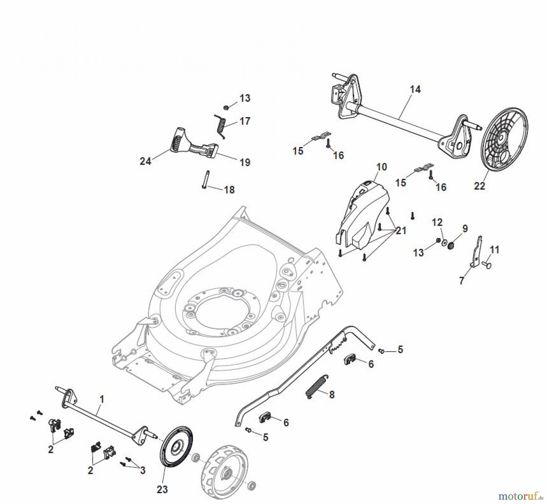  Global Garden Products GGP Rasenmäher Benzin Ohne Antrieb 2017 MP1 504 Q Deck And Height Adjusting