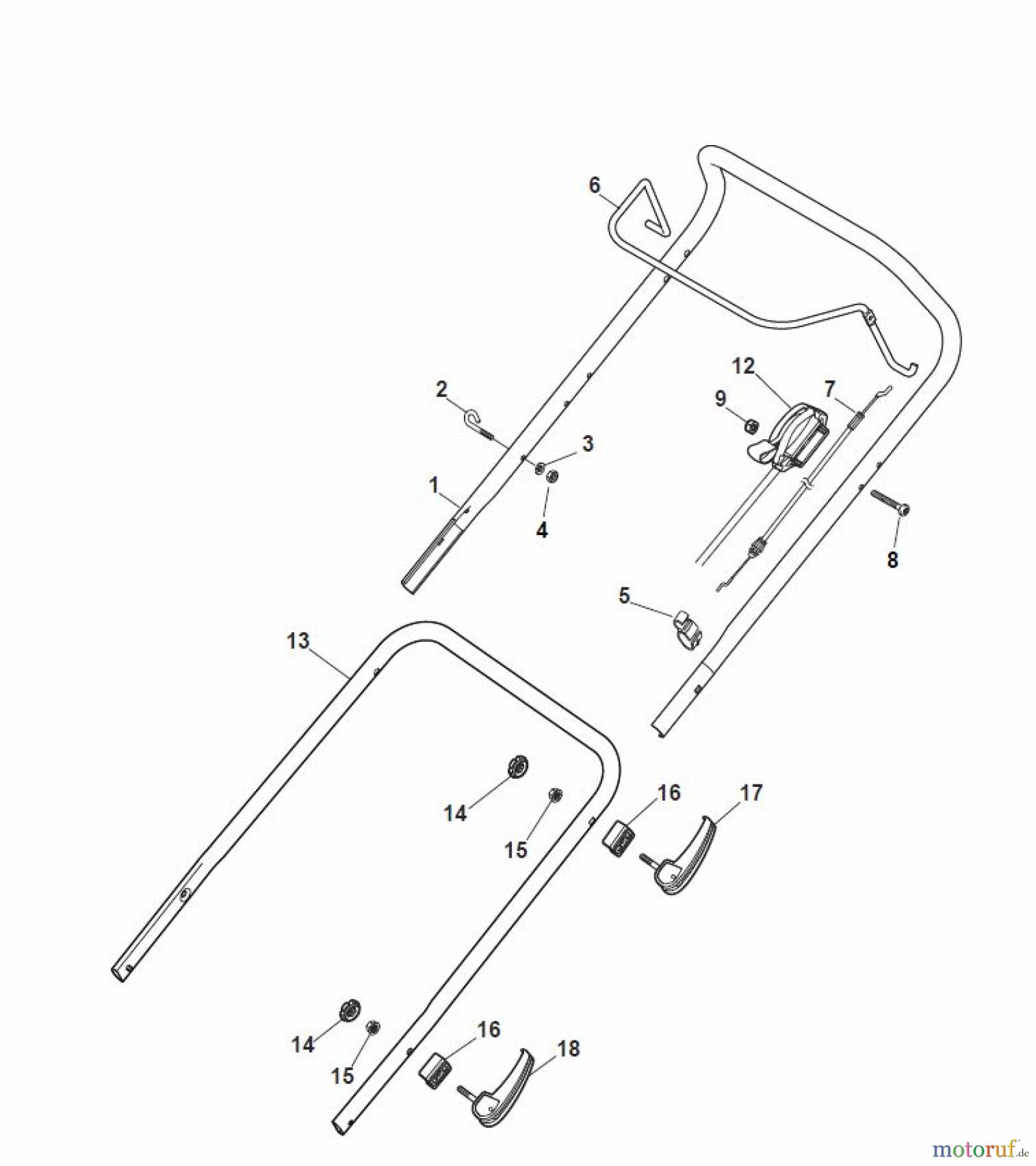  Global Garden Products GGP Rasenmäher Benzin Ohne Antrieb 2017 MP1 504 Q Handle, Upper Part