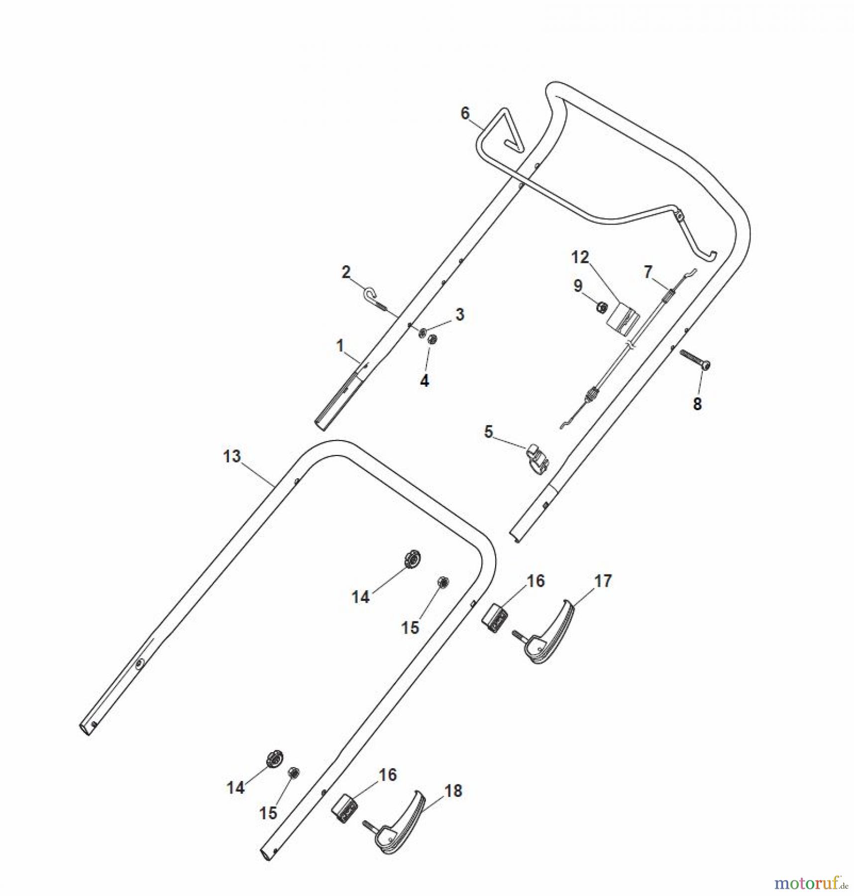  Global Garden Products GGP Rasenmäher Baujahr 2017 Benzin Ohne Antrieb 2017 MP1 504 Q Handle, Upper Part