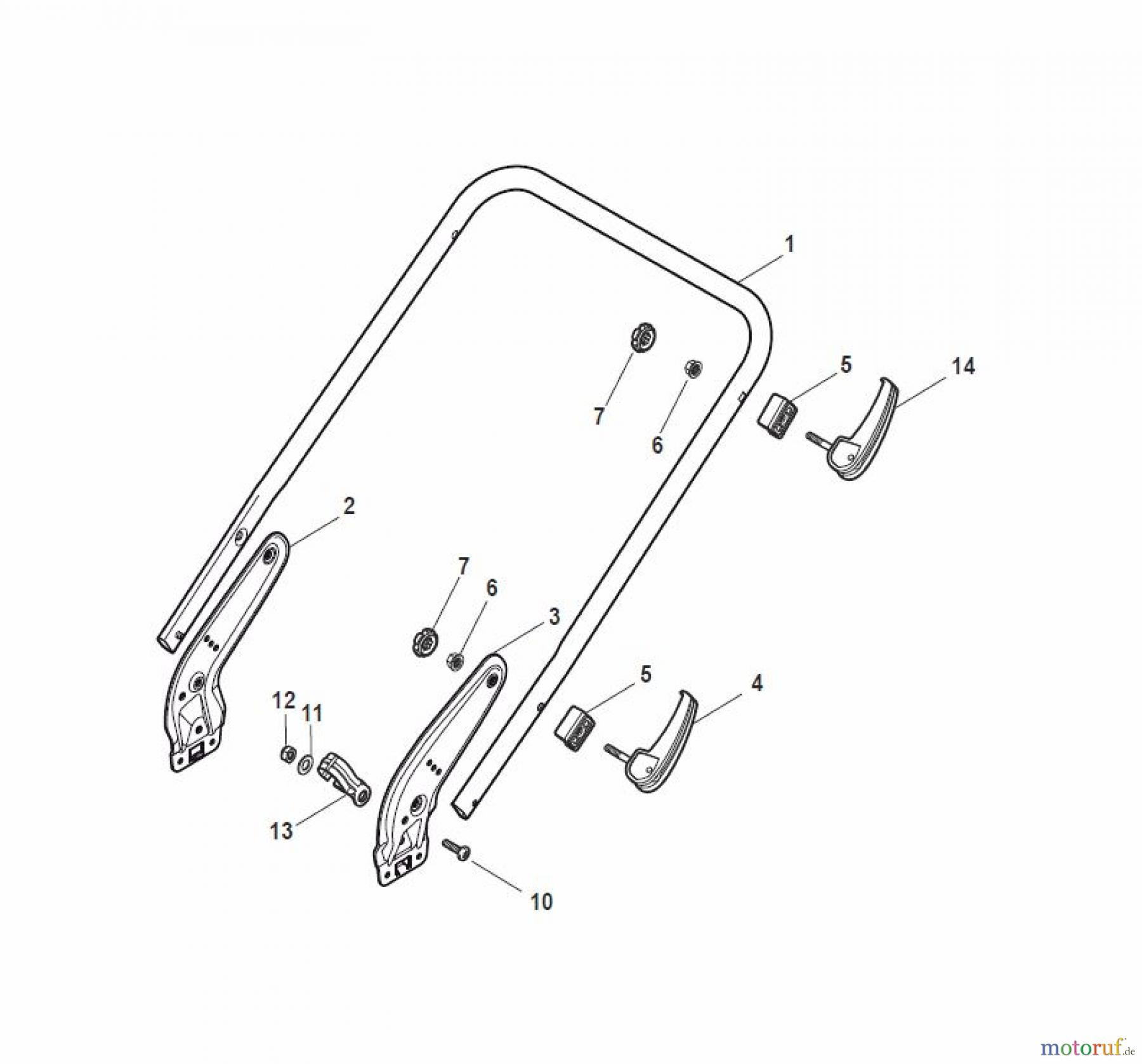  Global Garden Products GGP Rasenmäher Benzin Ohne Antrieb 2017 NT 534 - 534 Q Handle, Lower Part - LUX