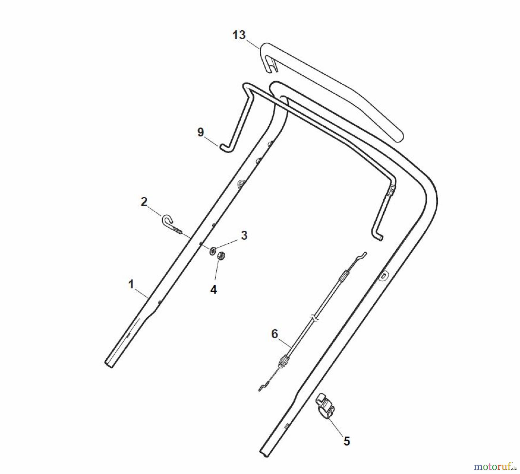  Global Garden Products GGP Rasenmäher Benzin Ohne Antrieb 2017 NT 534 - 534 Q Handle, Upper Part - ECO